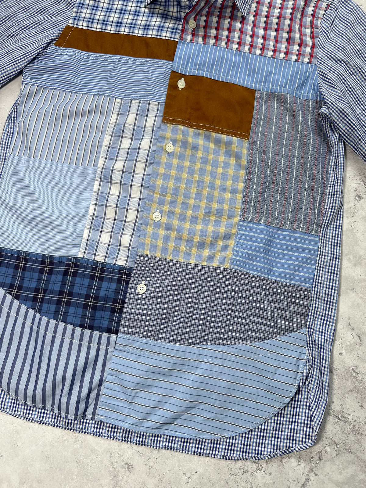 Junya Watanabe MAN Comme des Garcons SS2017 Plaid Patchwork Shirt (S)