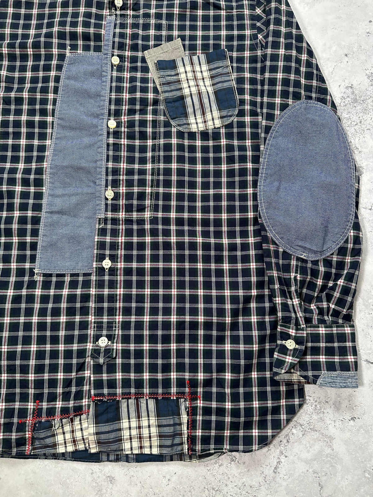Junya Watanabe MAN Comme des Garçons 2014-15 Plaid Patchwork Longsleeve Shirt (L)