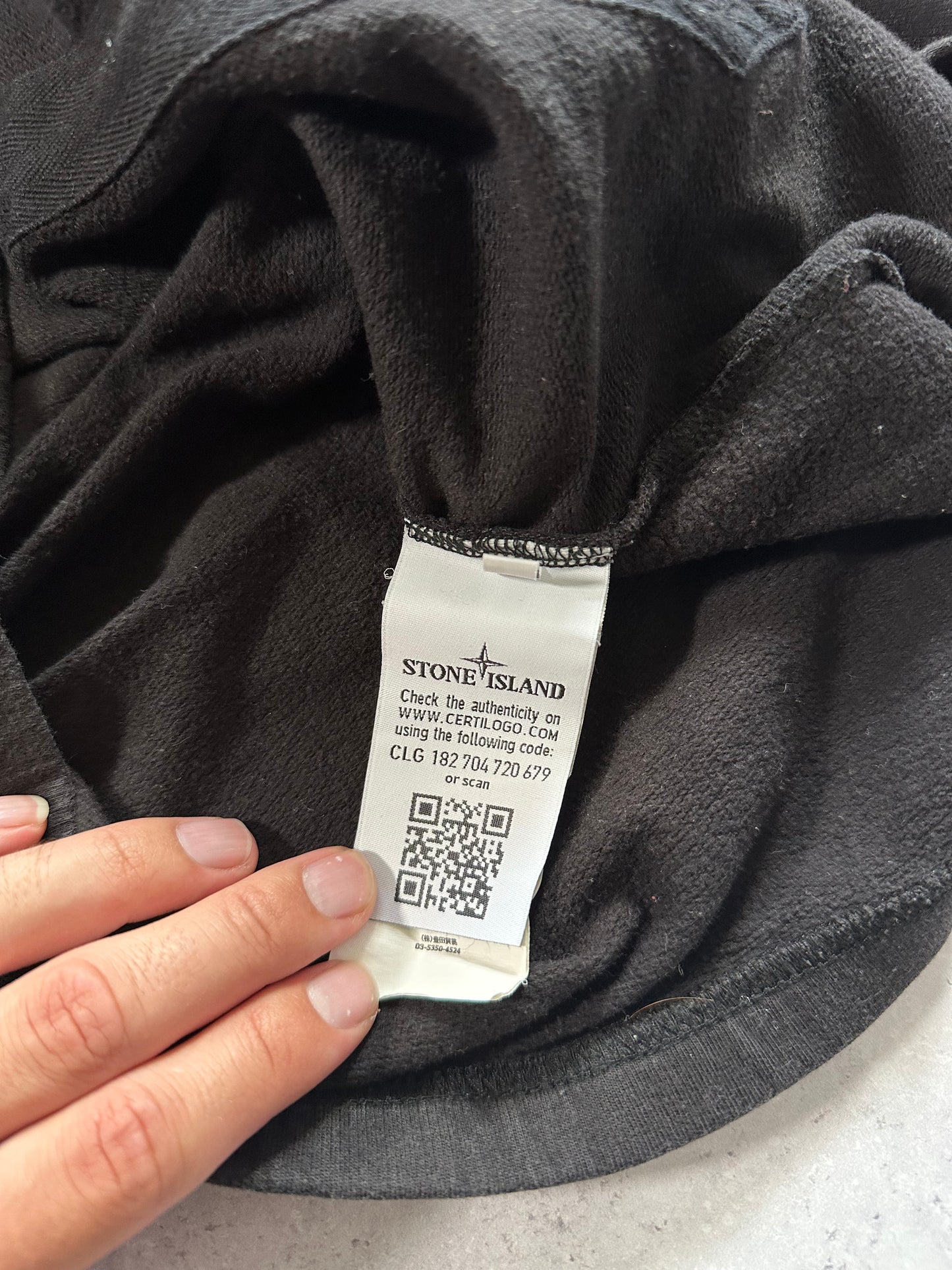 Stone Island Reflective Panel Spell Out Hoodie (L)