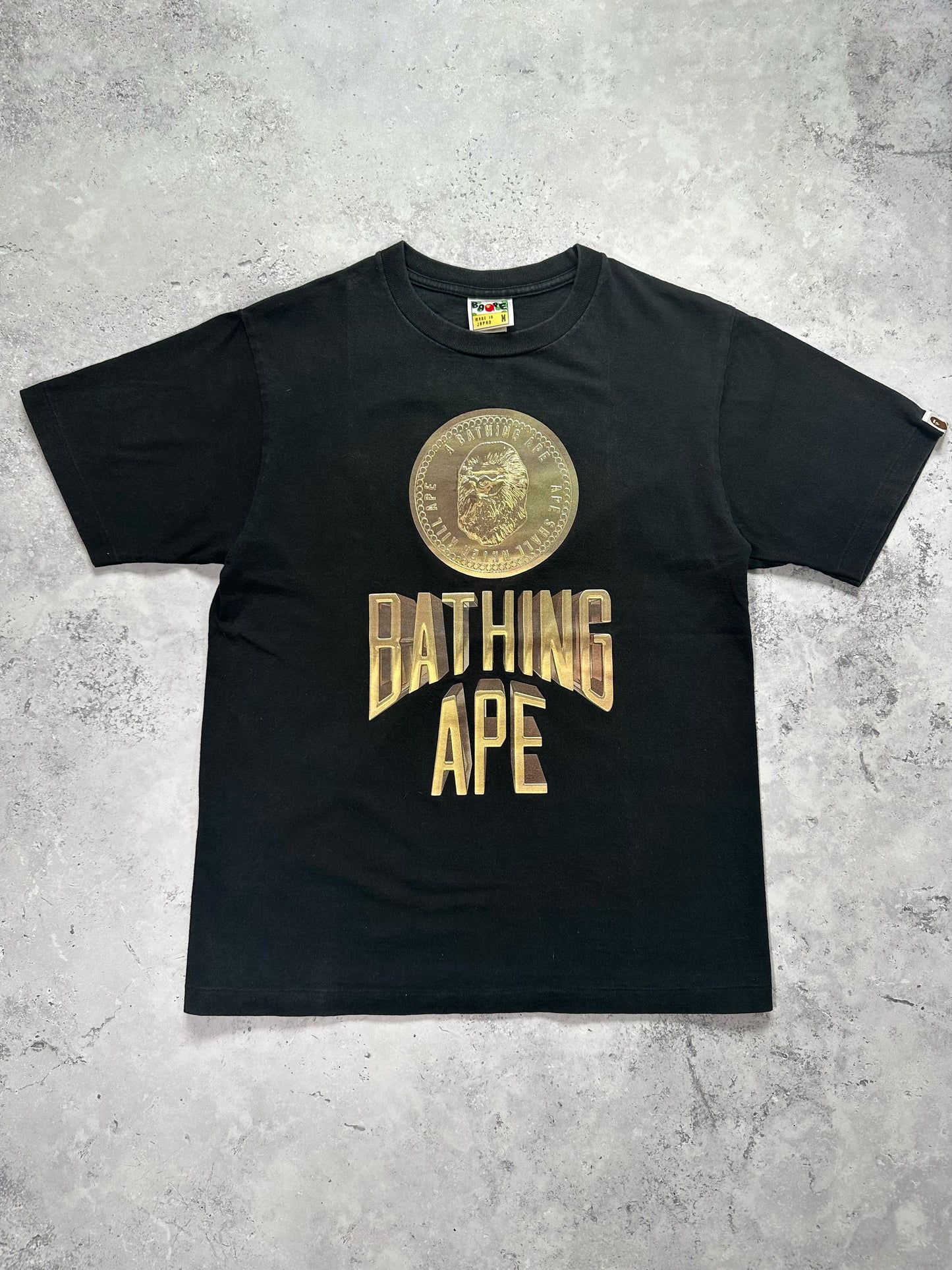 A Bathing Ape Bape Golden City Spellout Logo T-Shirt (M)