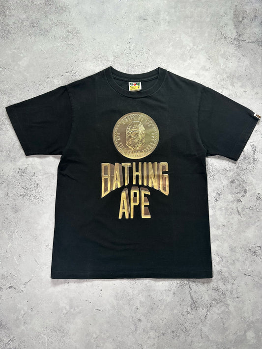 A Bathing Ape Bape Golden City Spellout Logo T-Shirt (M)