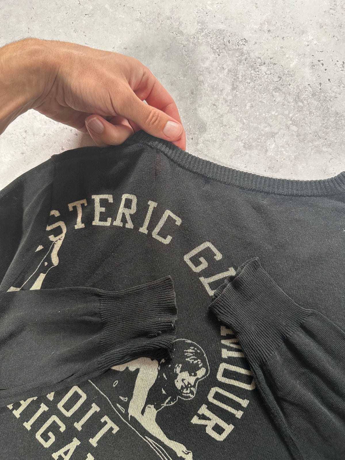 Hysteric Glamour 2005 College Logo ‘Too Drunk To Fuck’ Cardigan (S)