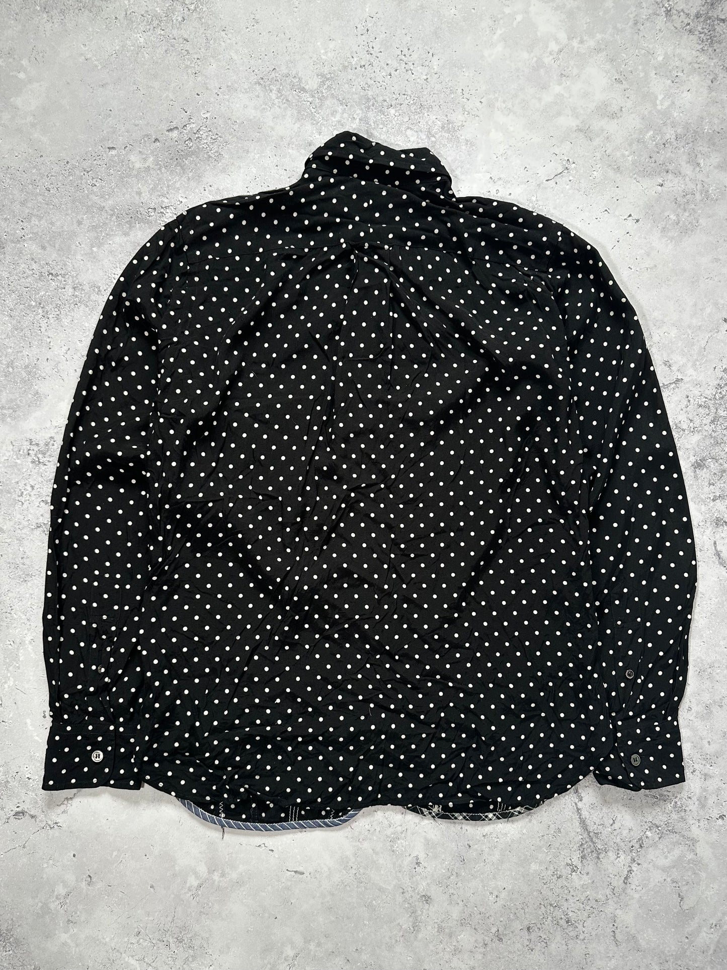 Comme des Garçons Homme AD2014 Polkadot Patchwork Longsleeve Shirt (S)