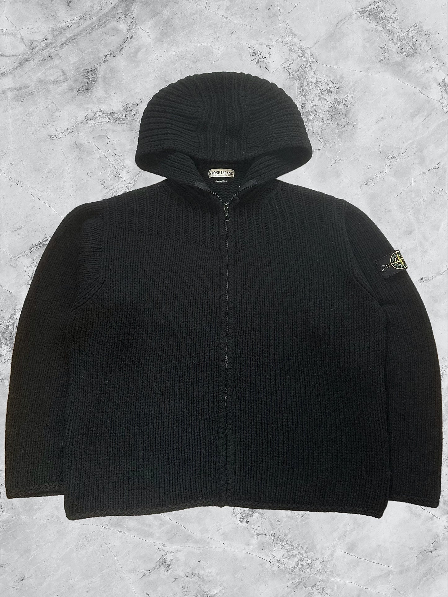 Stone Island AW2001 Heavyweight President Knit Zip Jacket (XXL)