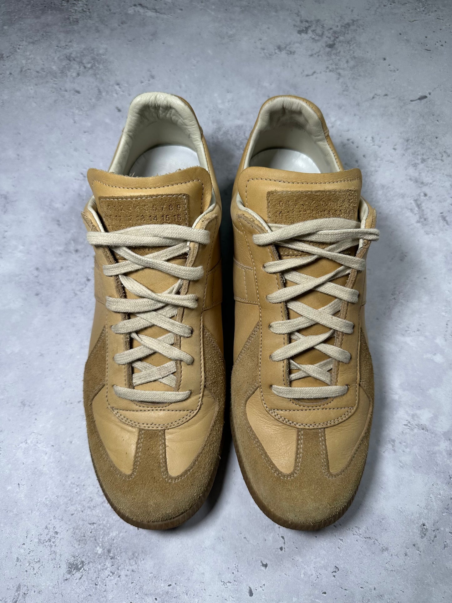 Maison Margiela GAT Natural Tan Leather Low Sneakers EU43
