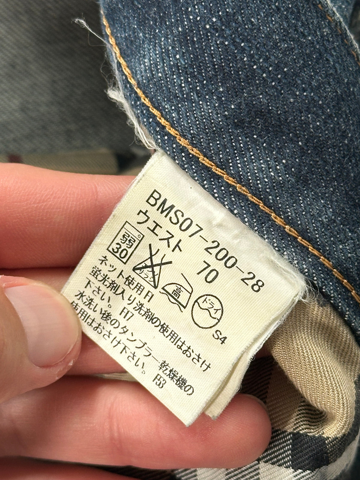 Burberry Black Label 2007 Pocket Check Clawmark Denim Jeans (Waist 70cm / 28-29”)