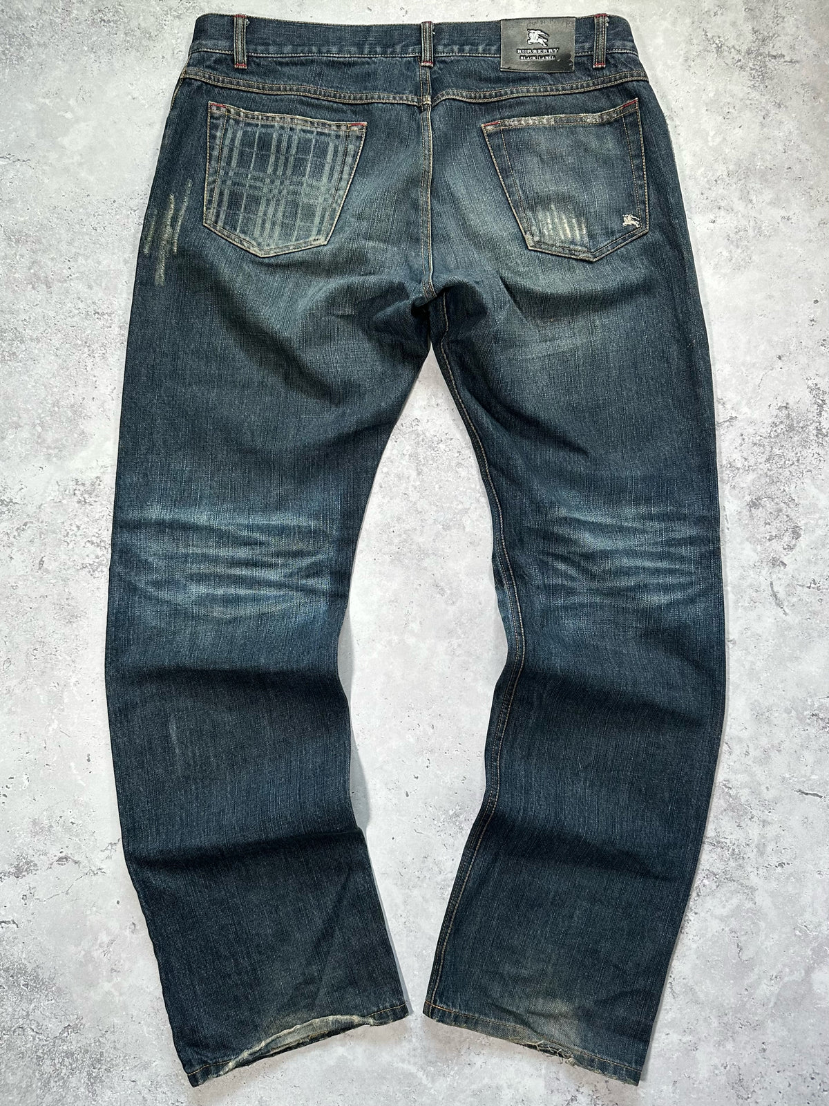 Burberry Black Label 2007 Pocket Check Clawmark Denim Jeans (Waist 33-34” / 85cm)
