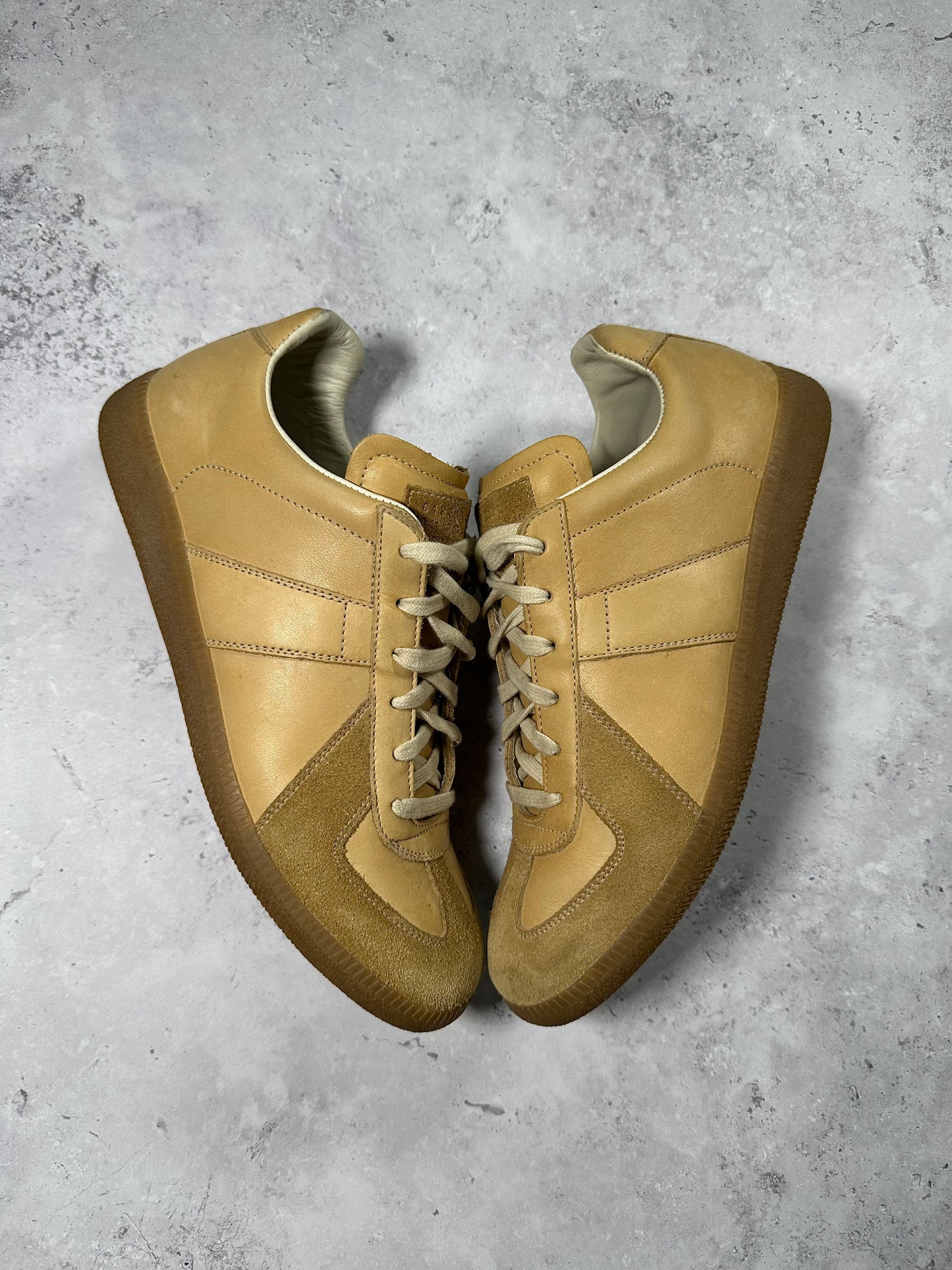 Maison Margiela GAT Natural Tan Leather Low Sneakers EU43