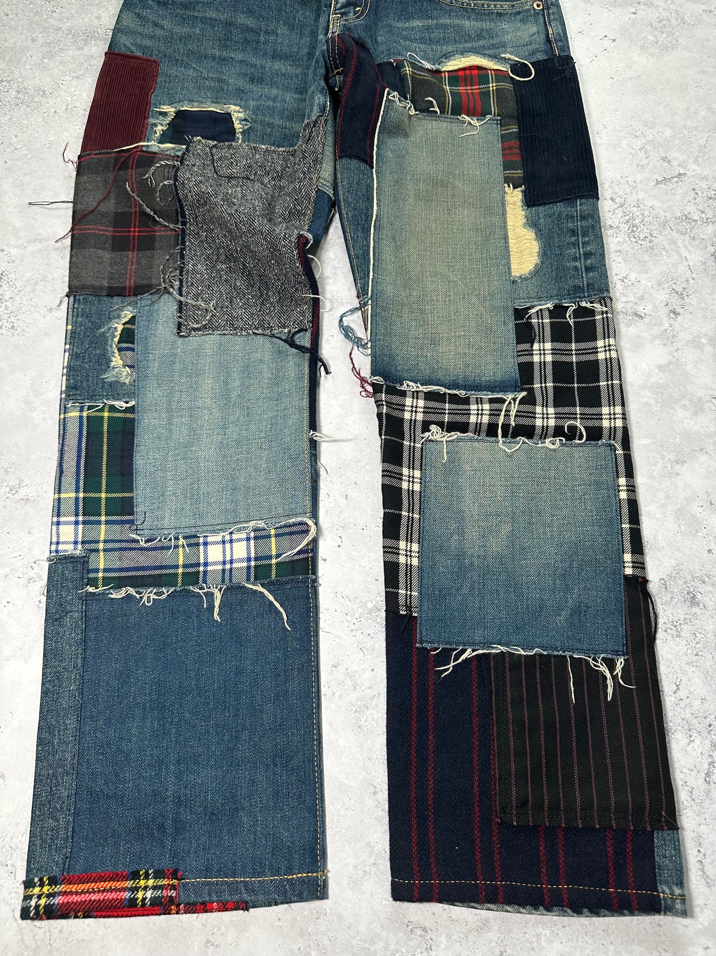 Junya Watanabe MAN Comme des Garçons AD2014 Patchwork Recontructed Denim Jeans (W32)