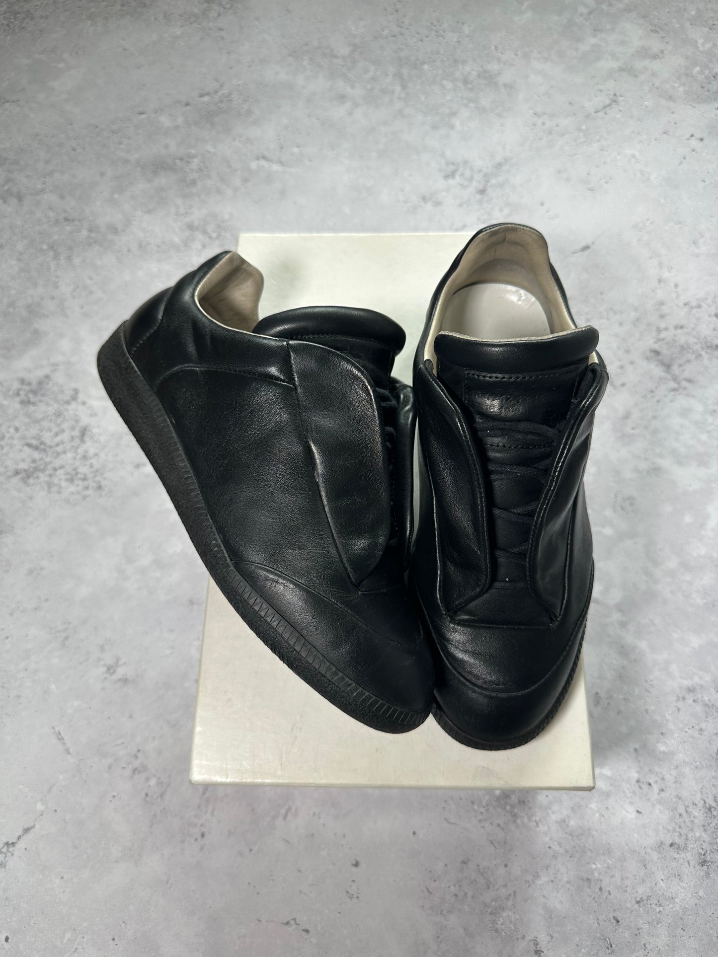 Maison Margiela 2015 Future Low Black Leather Sneakers (EU 39 / UK 6 / US 7)