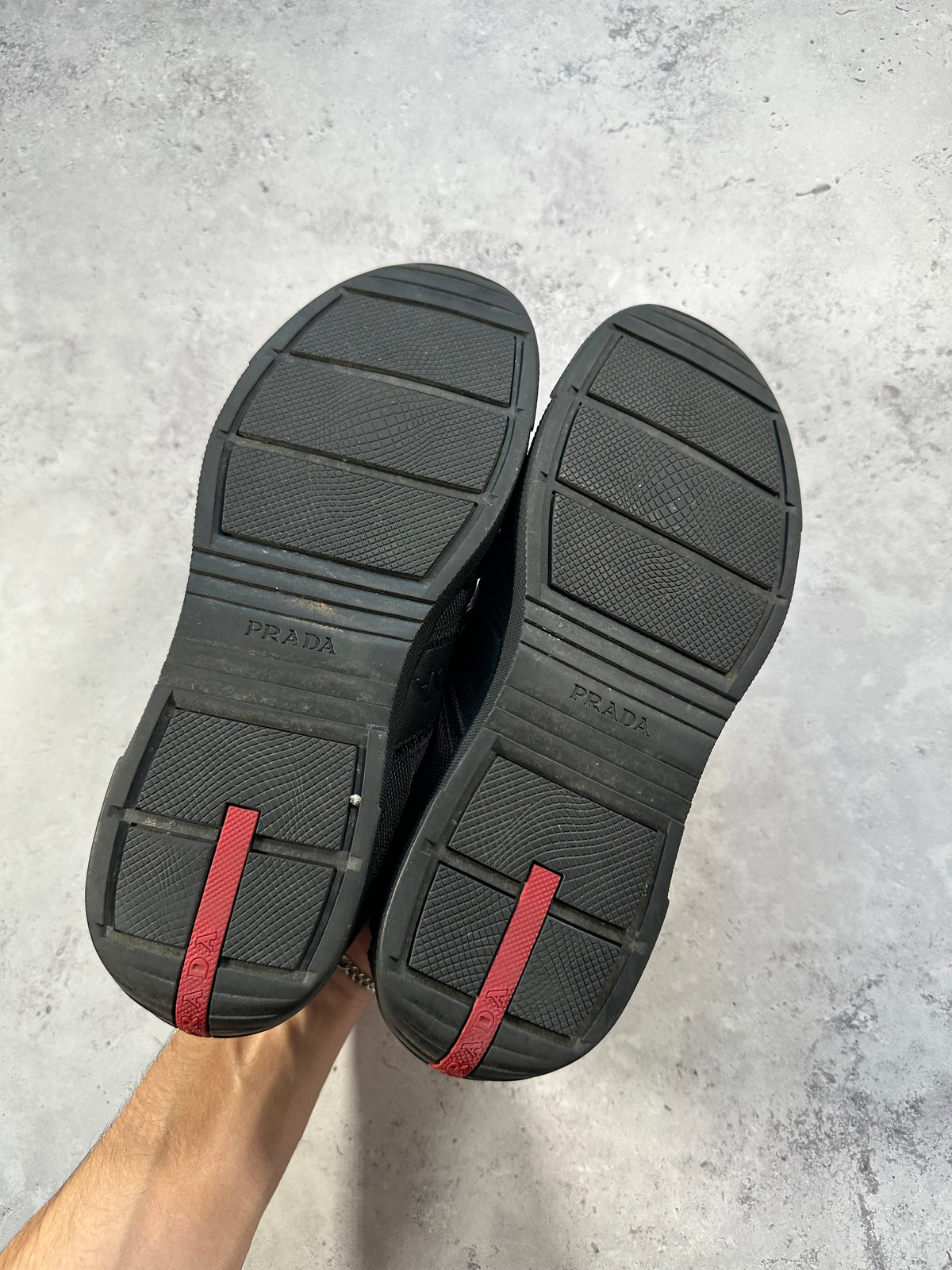 Prada Linea Rossa 2000s Leather & Nylon Sneakers in Black (UK9-9.5/EU43/US10-10.5)