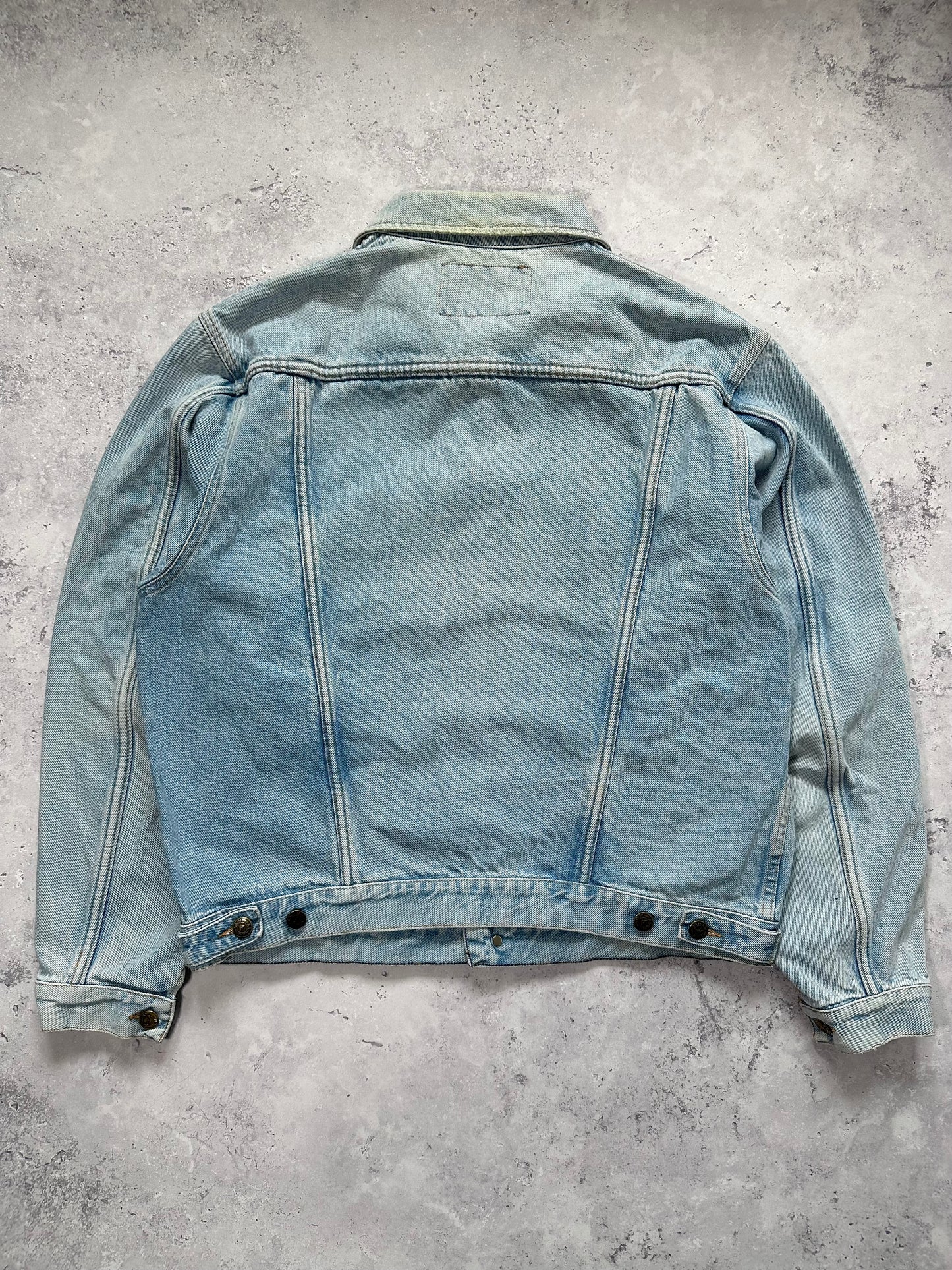 Armani Jeans 1990s Enzyme Wash Trucker Denim Jacket (L)