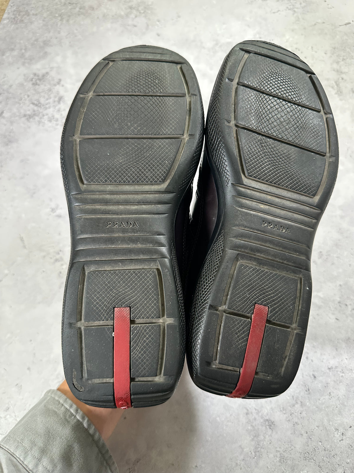 Prada Linea Rossa America’s Cup Sneakers in Patent Dark Brown (UK9-9.5/EU43-44/ US10-11)