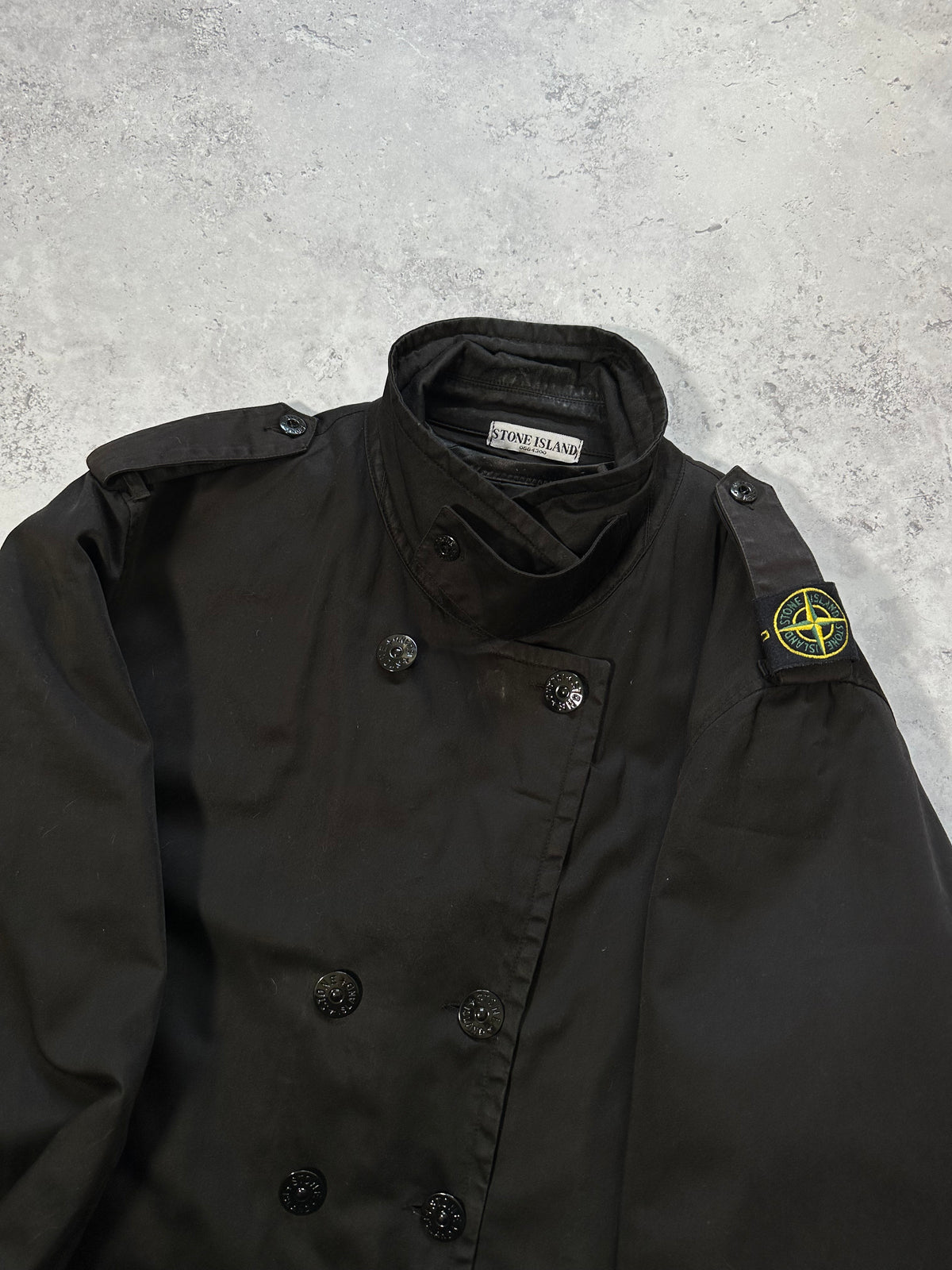 Stone Island AW2006 Raso Gommato Shoulder Badge Trench Jacket by Paul Harvey