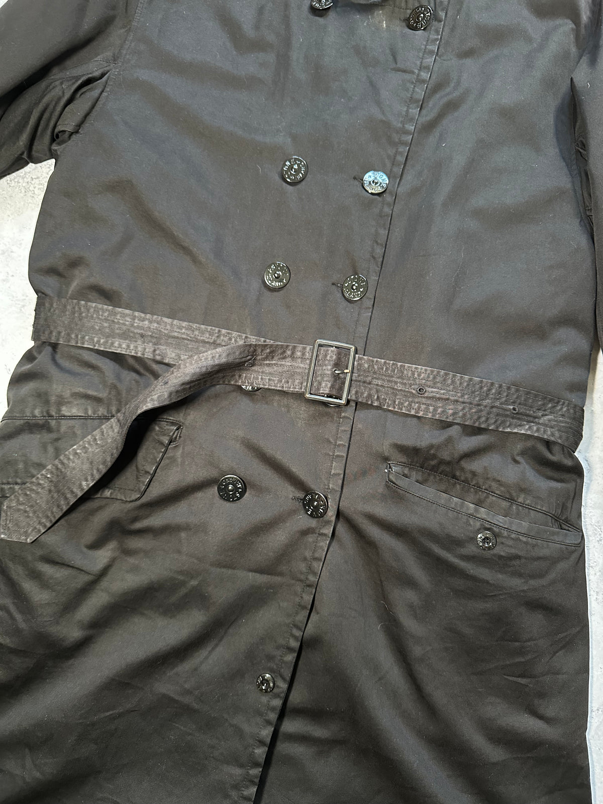 Stone Island AW2006 Raso Gommato Shoulder Badge Trench Jacket by Paul Harvey