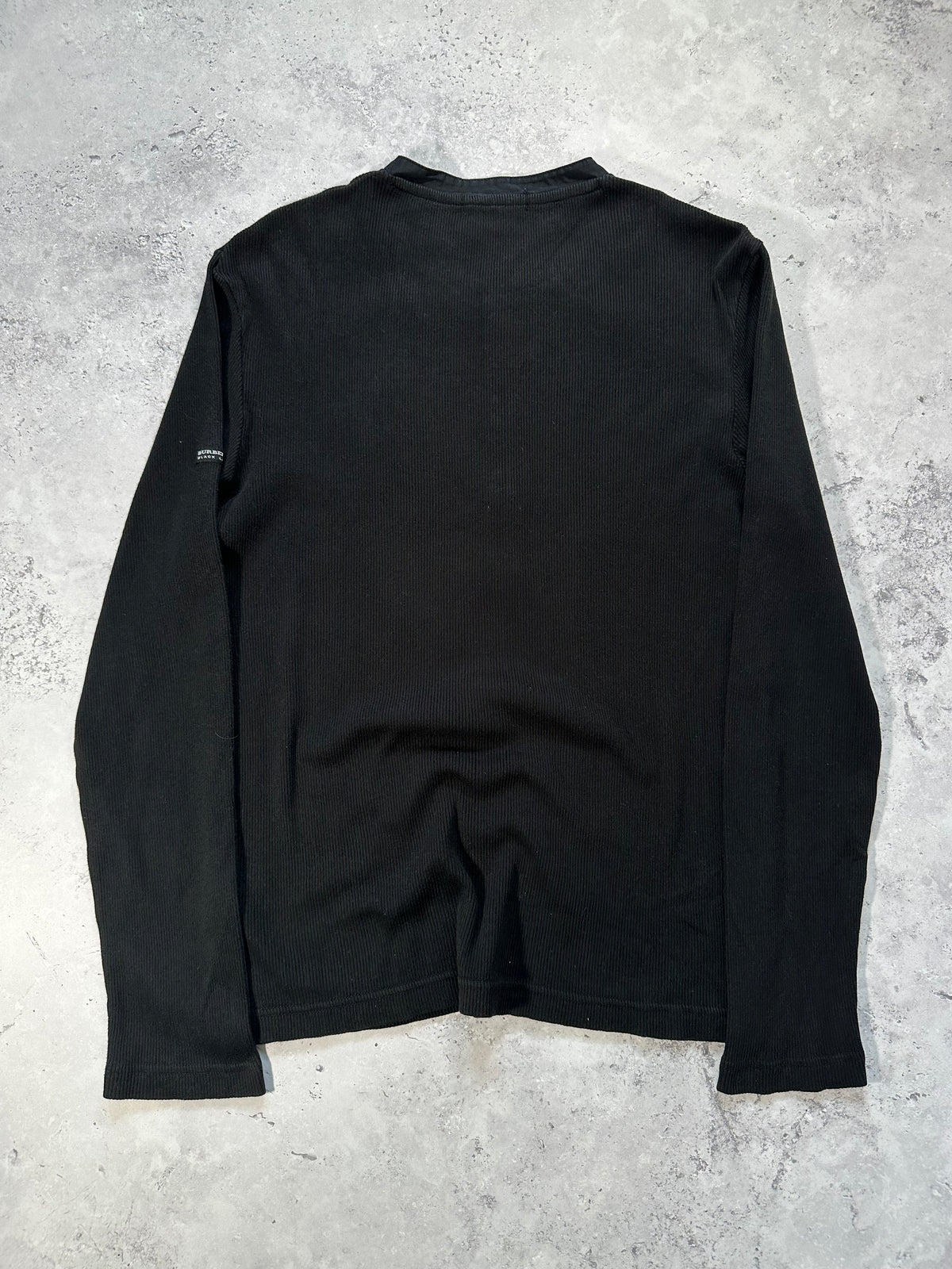 Burberry Black Label 2009 Ribbed Cotton Longsleeve Henley T-shirt (S)