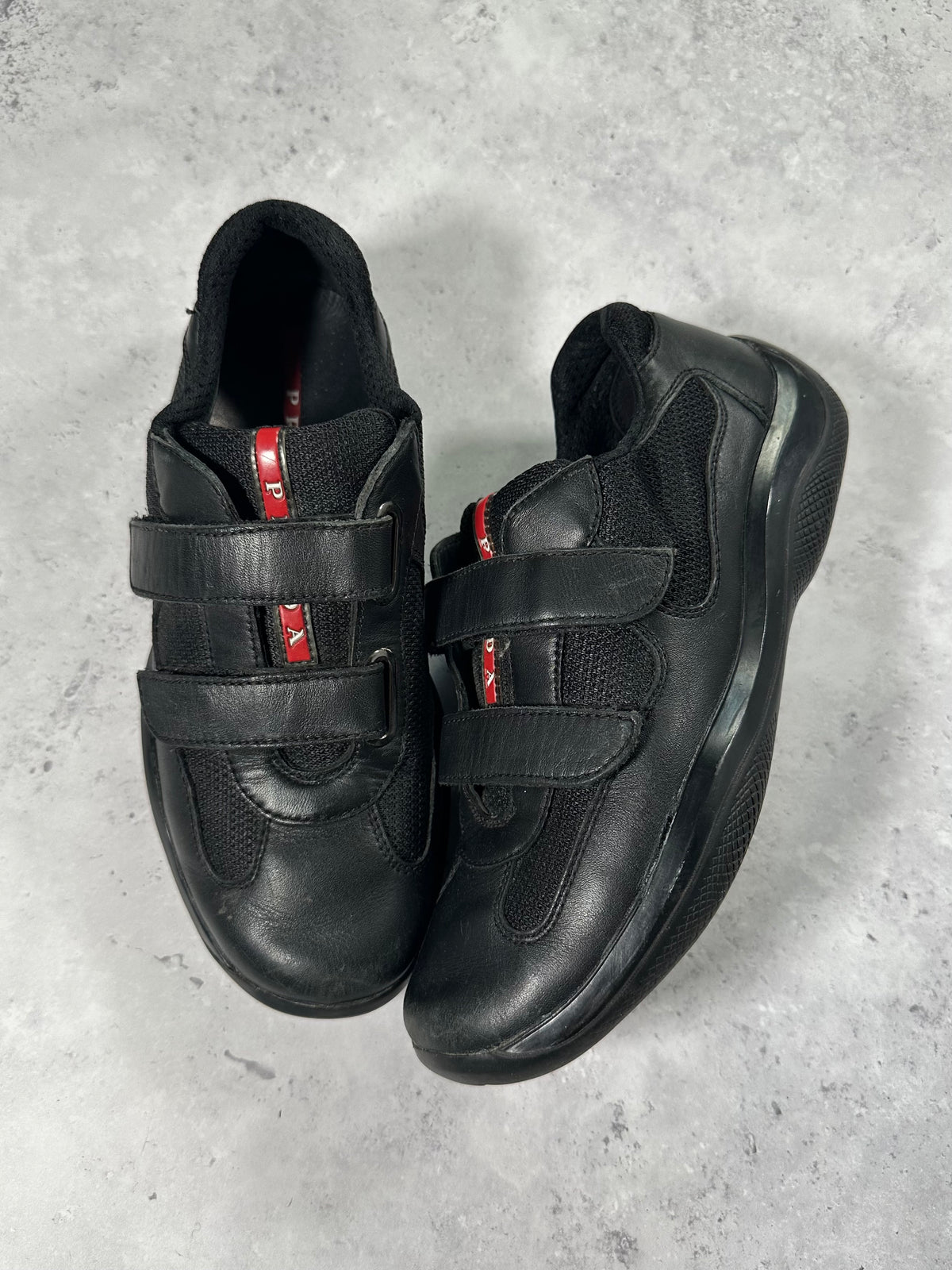 Prada Linea Rossa America’s Cup Double Strap Sneakers in Black (UK5/EU37.5/ US6)