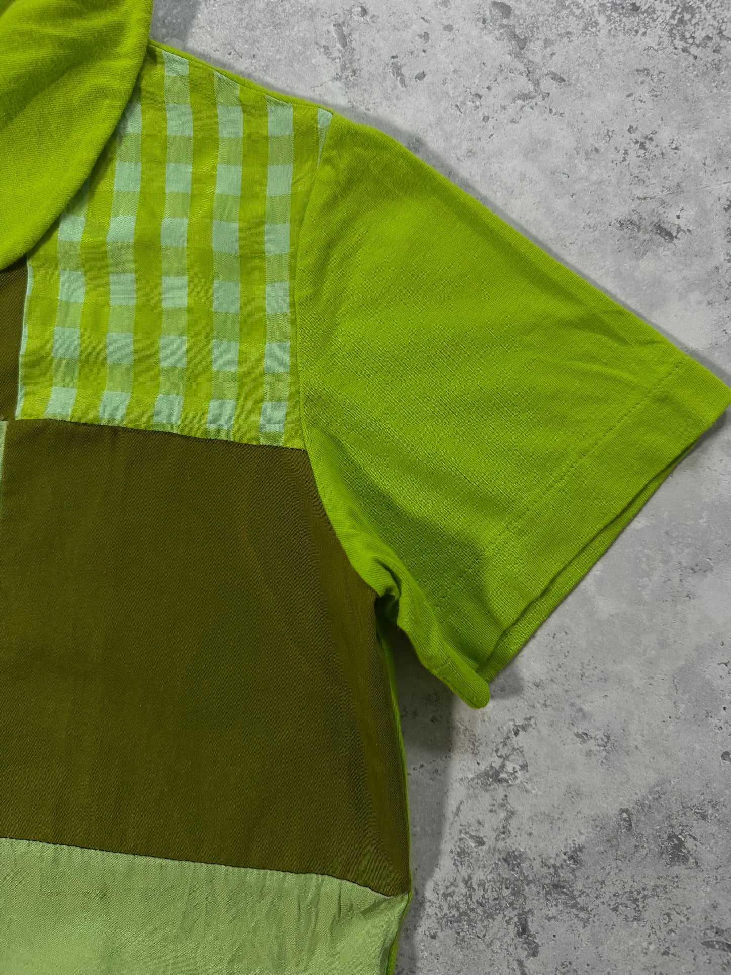 Comme Des Garçons Tricot SS2000 Patchwork Button Up Tshirt (S)