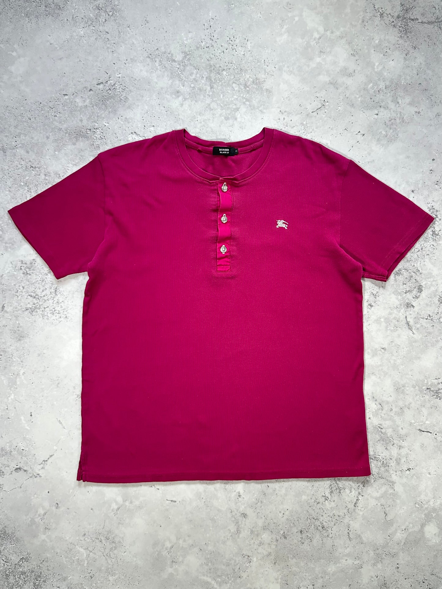 Burberry Black Label 2008 Ribbed Cotton Henley T-shirt (M)