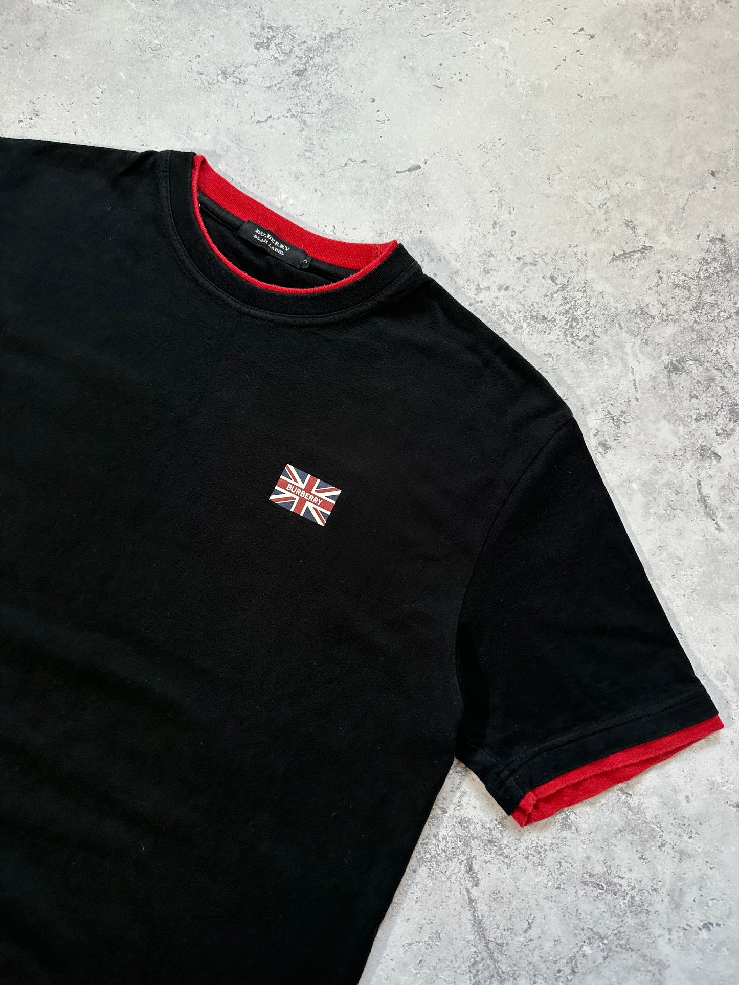Burberry Black Label 2009 Union Jack Spellout T-shirt(M)