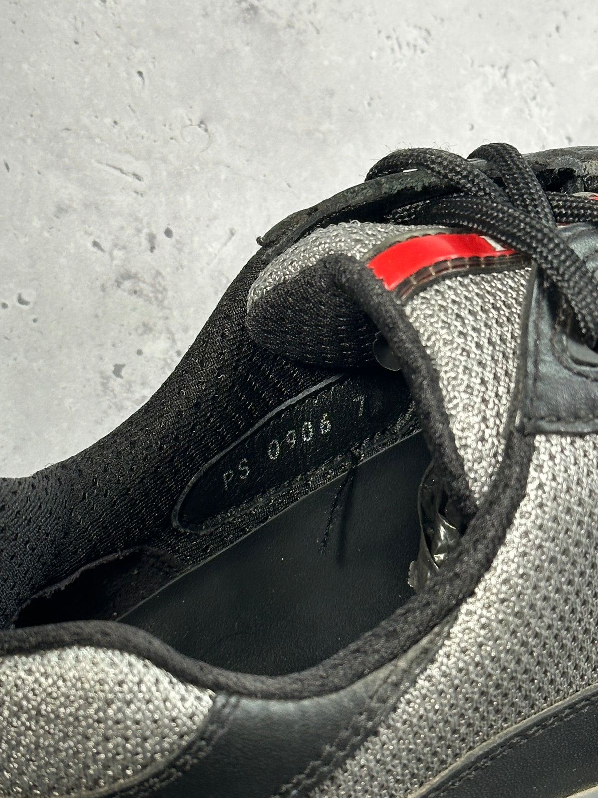 Prada Linea Rossa America’s Cup Leather & Mesh Sneakers in Black 
(UK8-8.5/EU42.5/US9-9.5)