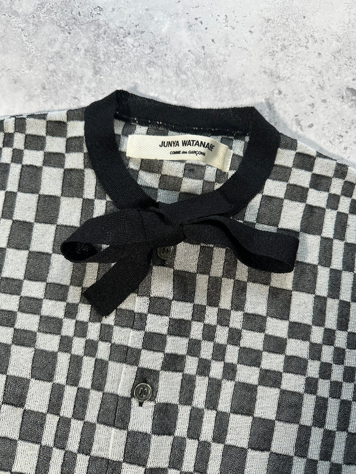 Junya Watanabe Comme des Garçons AD2000 Checkered Knit Cardigan Tshirt