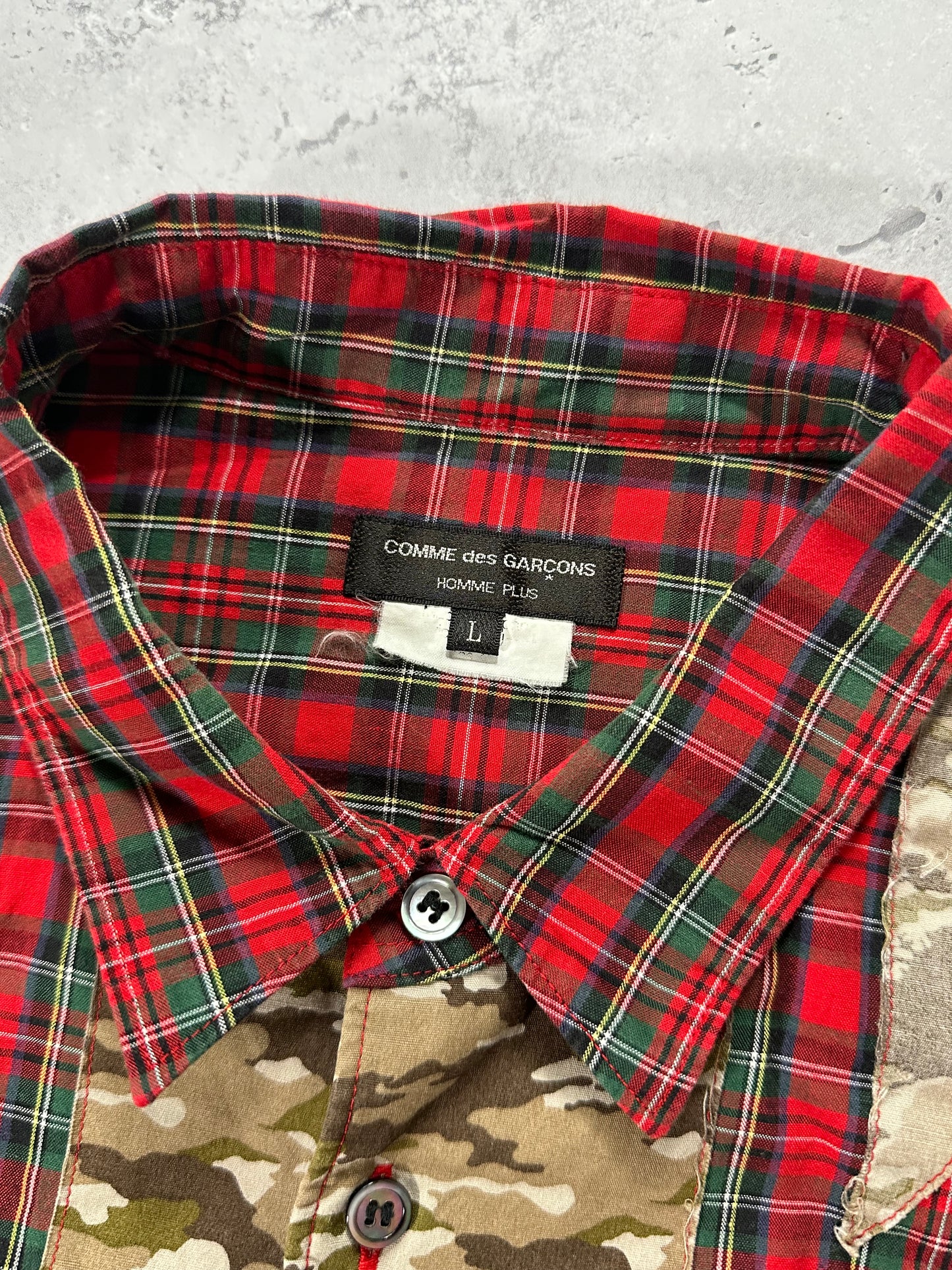 Comme des Garçons Homme Plus AD2012 Camo Union Jack Plaid Longsleeve Shirt (L)