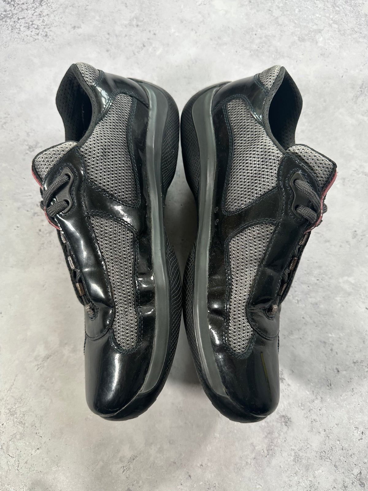 Prada Linea Rossa America’s Cup Sneakers in Patent Black (UK7-7.5/EU40-40.5/ US8-8.5)