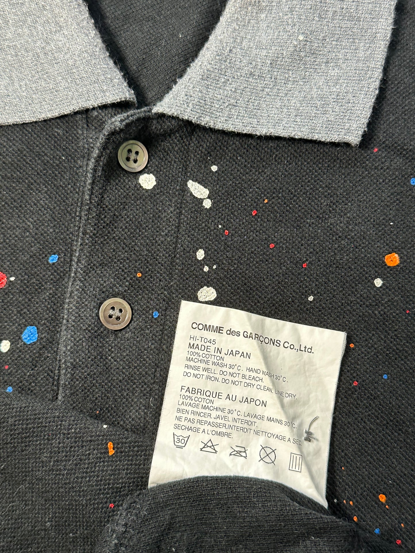 Comme Des Garçons Homme 2011 Paint Splatter Polo Shirt (S)