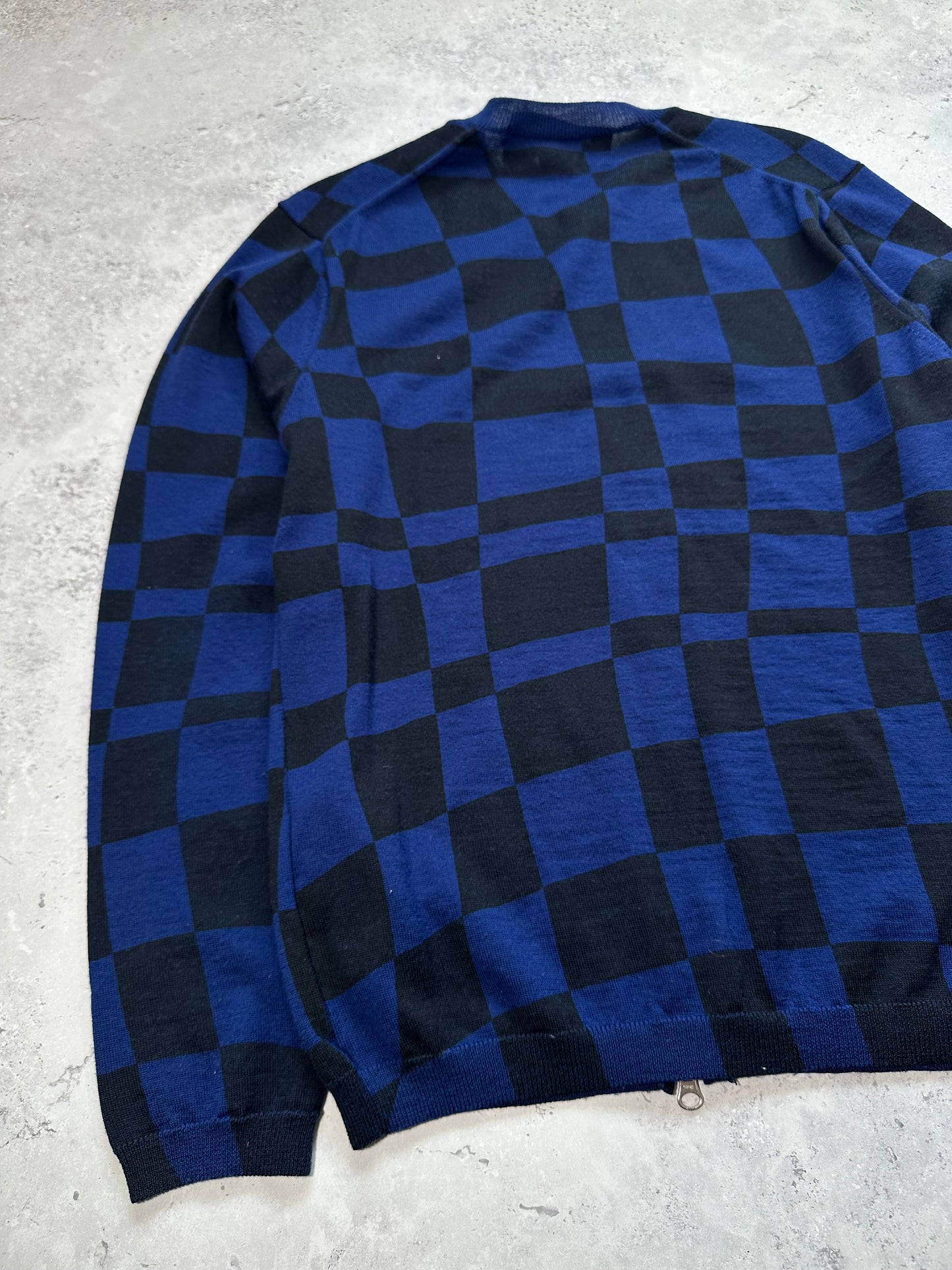 Comme des Garçons Homme AD2004 Checkerboard Zip Knit Cardigan (M)