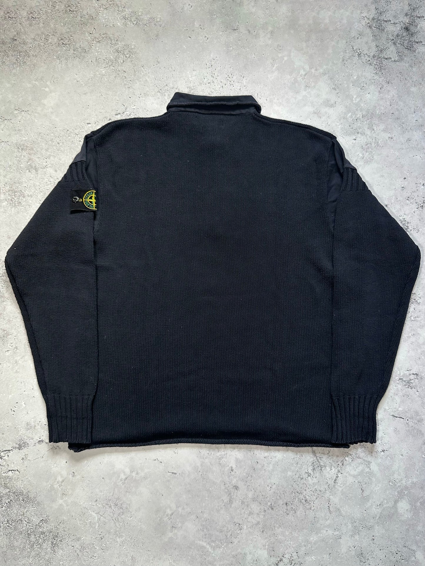 Stone Island SS2001 Quarter Zip Collared Jumper (M)