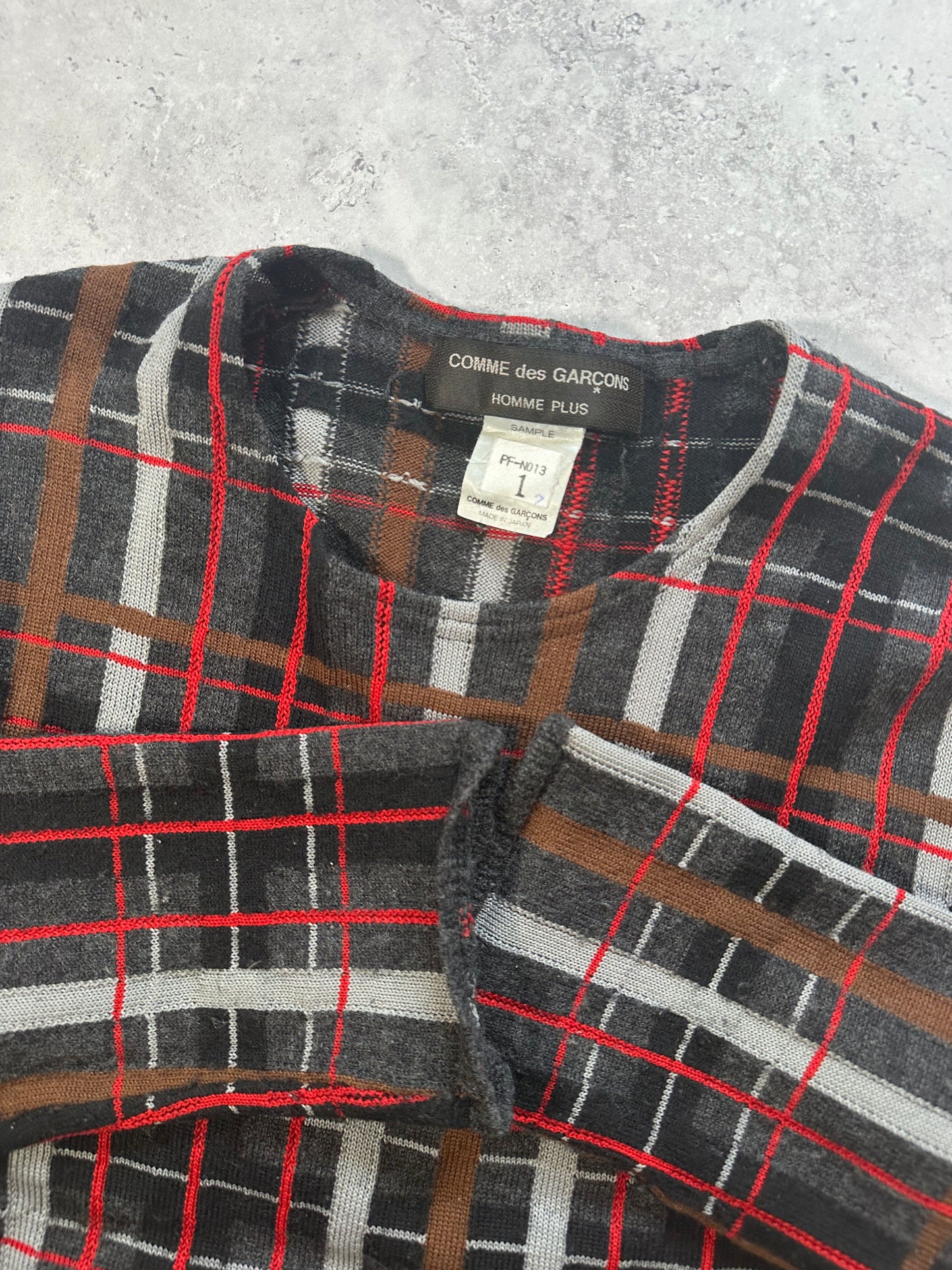 Comme Des Garçons Homme Plus 1999 SAMPLE Plaid Sweatshirt