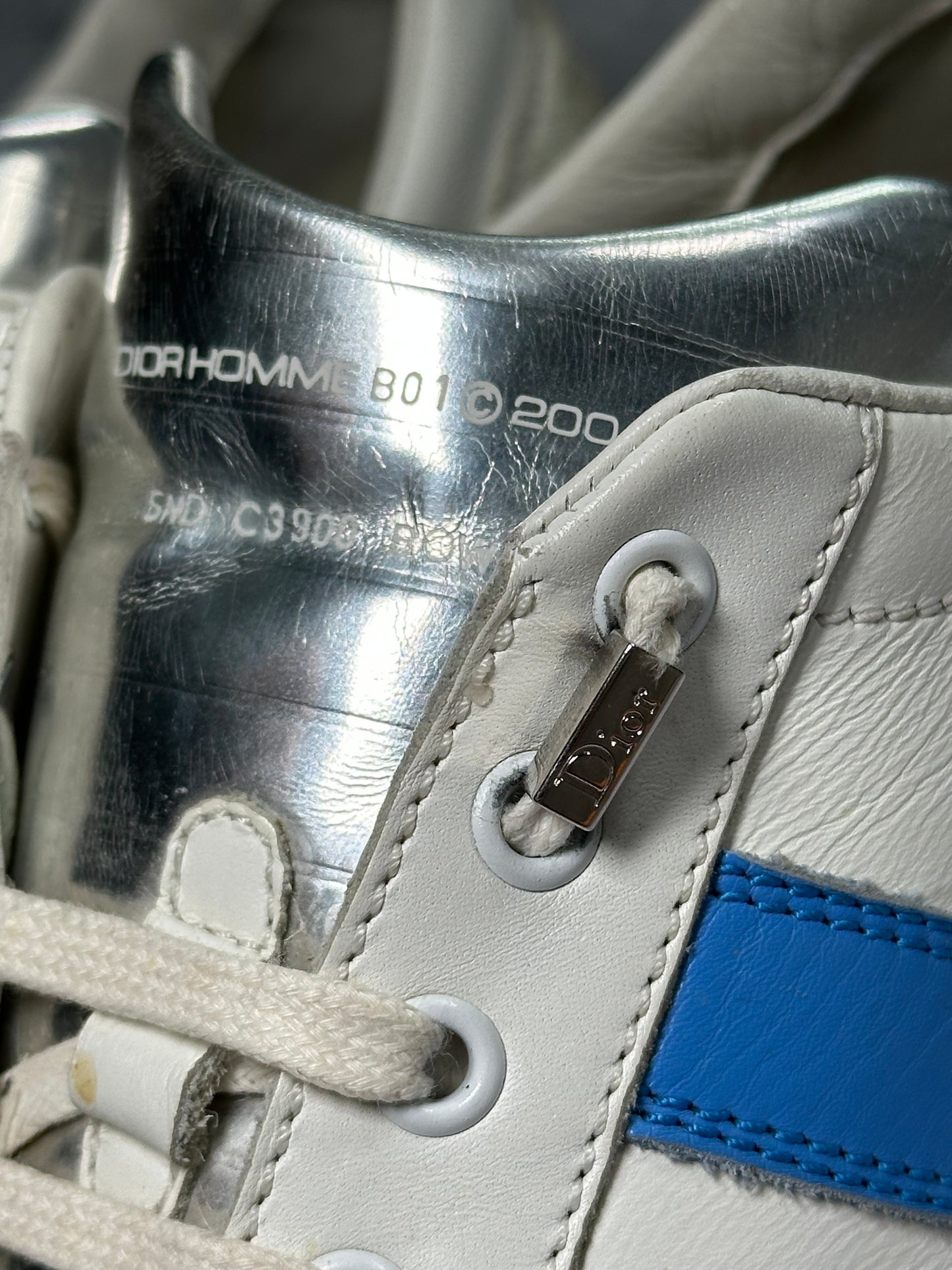 Dior Homme AW04 Blue Stripe GAT Sneakers by Hedi Slimane EU40 fits 41-41.5