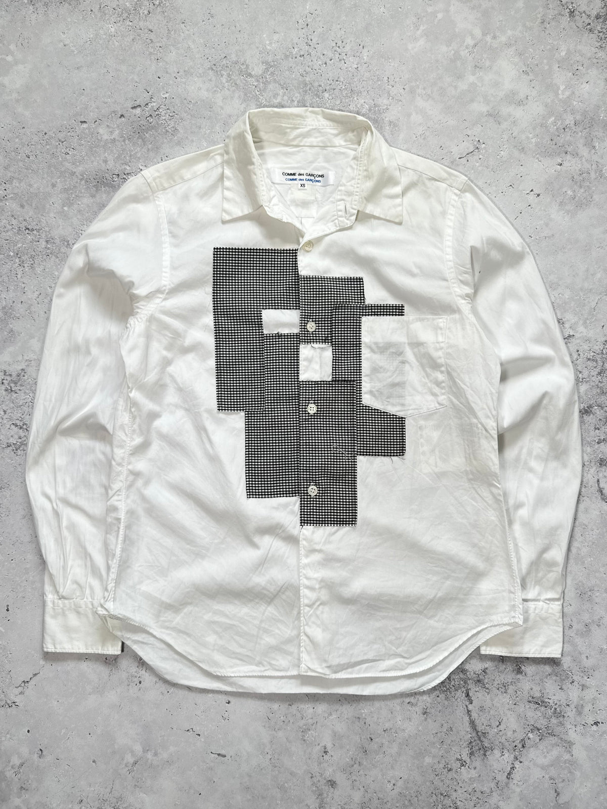 Comme des Garçons SS2008 Gingham Patchwork Longsleeve Shirt (XS-S)