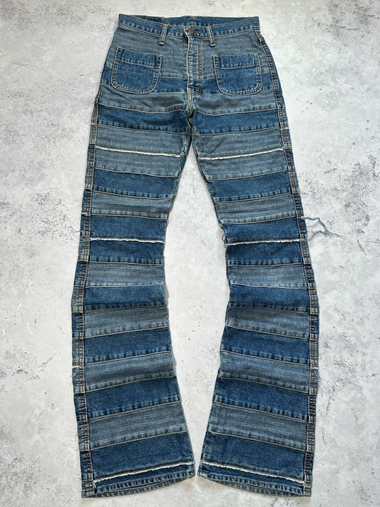 Hysteric Glamour 1990s Hagi Striped Patchwork Denim Jeans