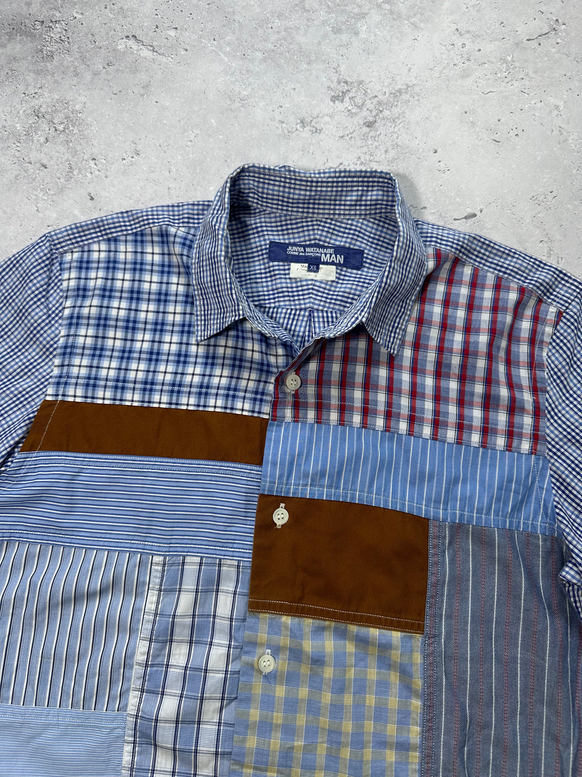 Junya Watanabe MAN Comme des Garcons SS2017 Plaid Patchwork Shirt (S)