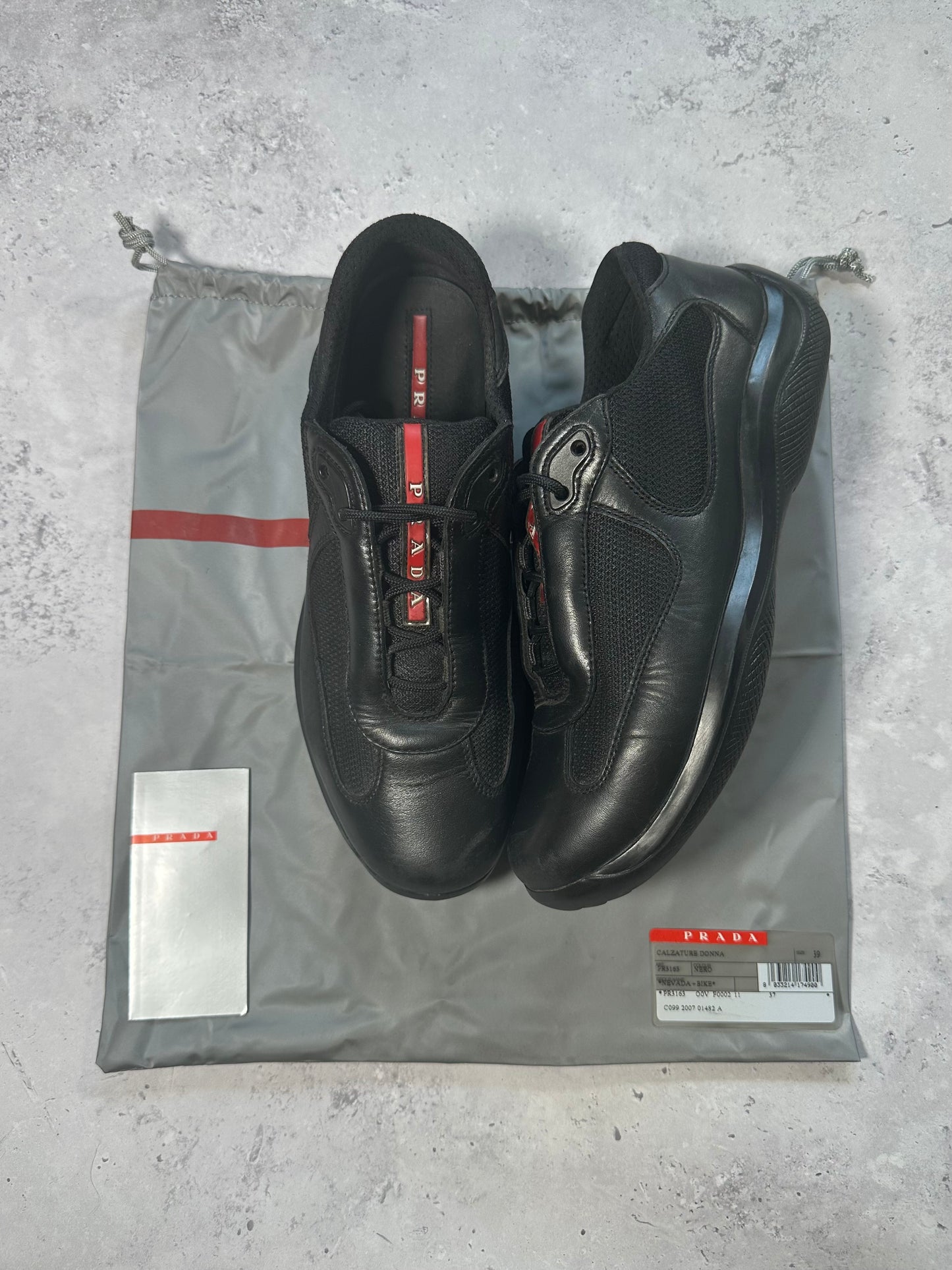 Prada Linea Rossa America’s Cup Sneakers in Black (39)