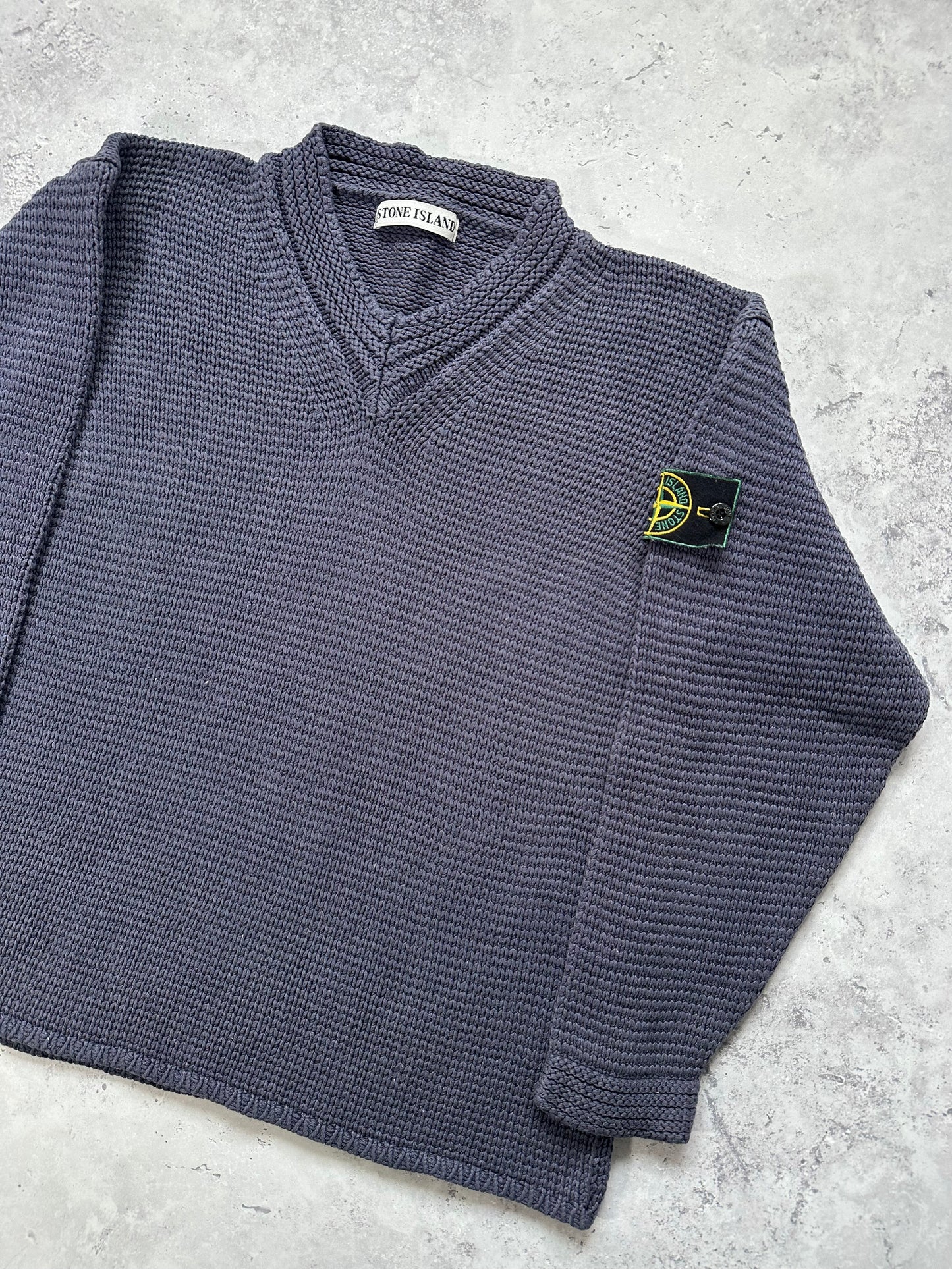 Stone Island 1999 Silk Jumper w/ Green Edge Badge