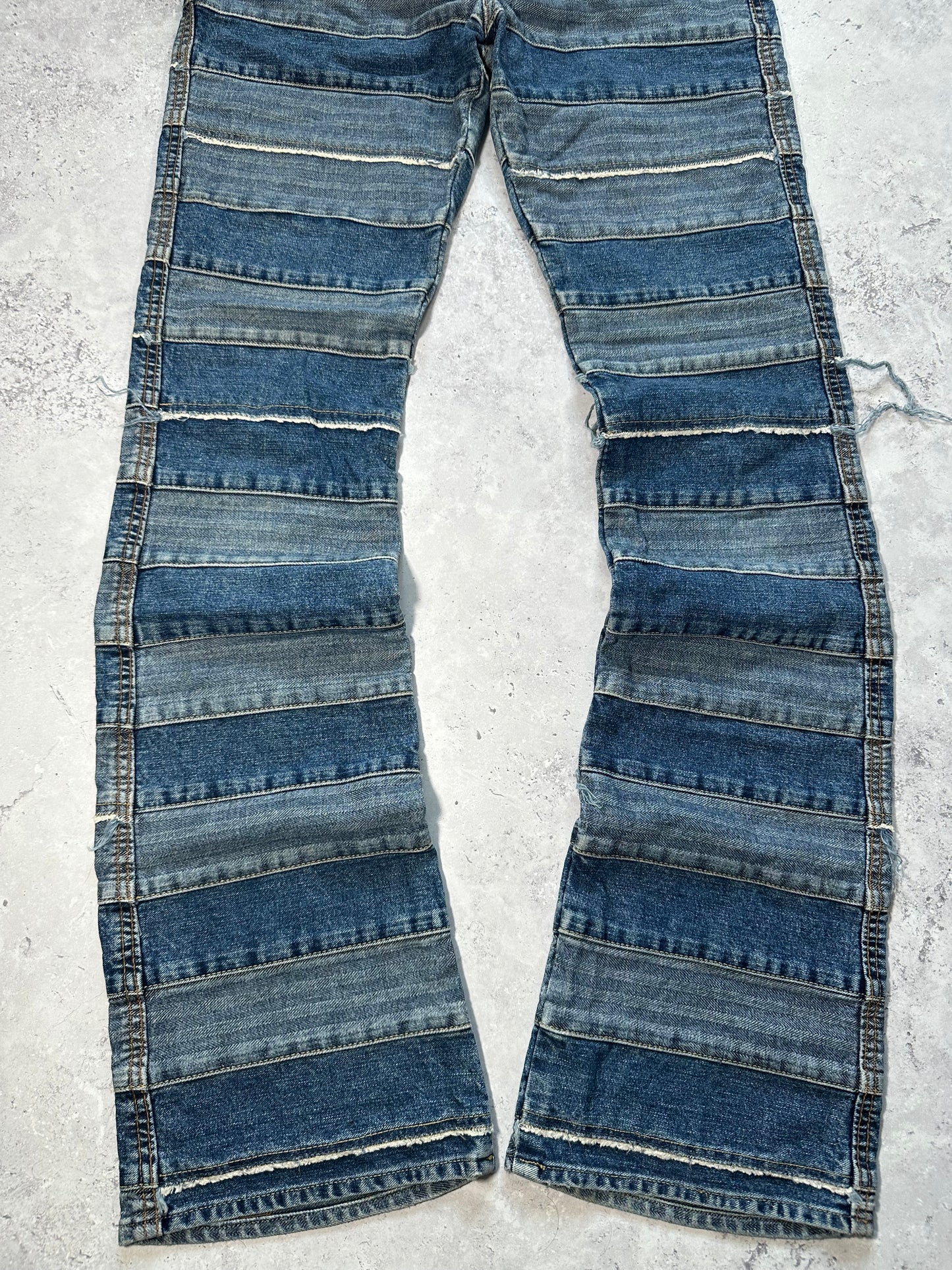Hysteric Glamour 1990s Hagi Striped Patchwork Denim Jeans