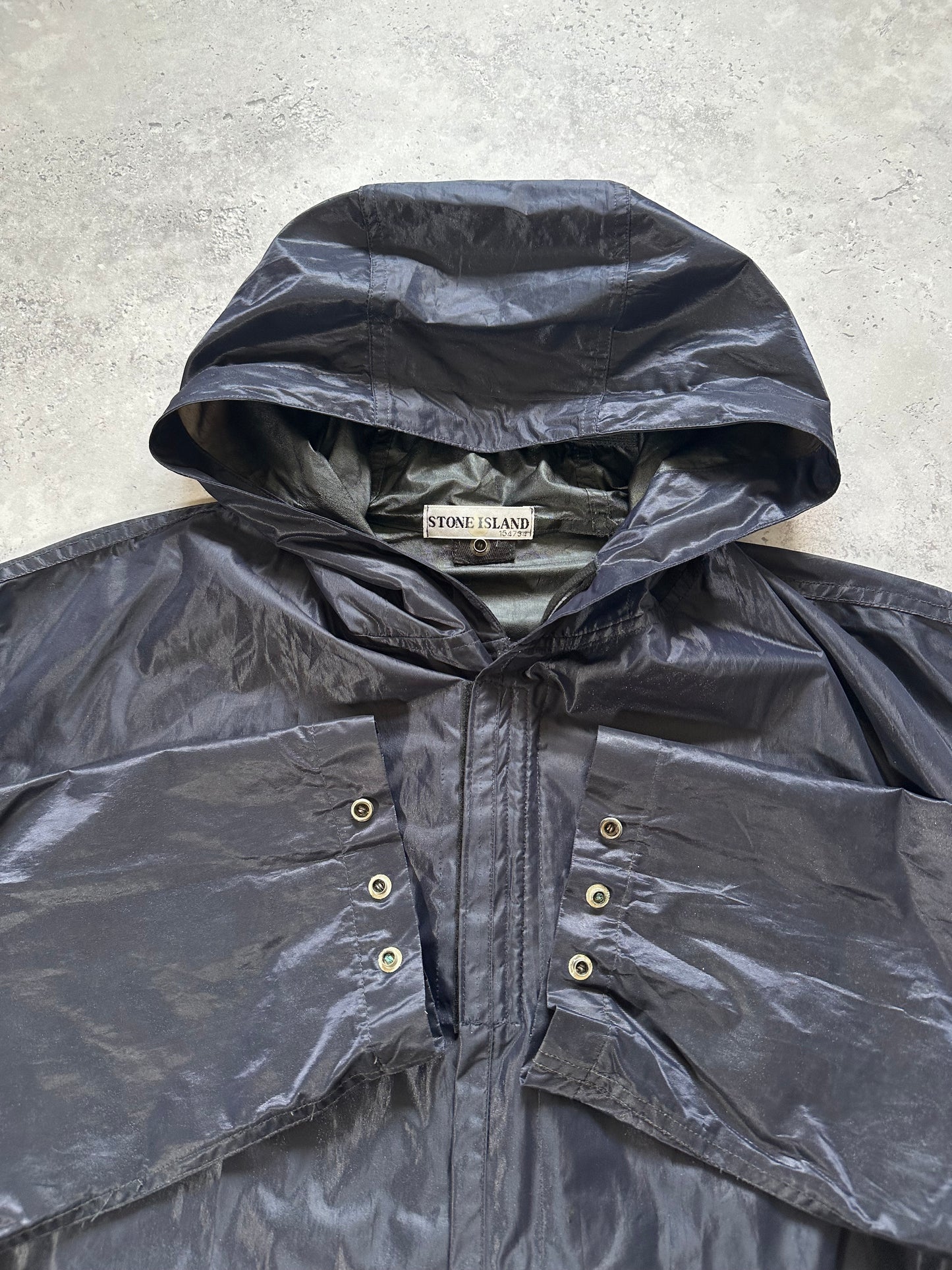Stone Island AW2000 Liquid Finish Polyurethane Hooded Jacket (XXL)