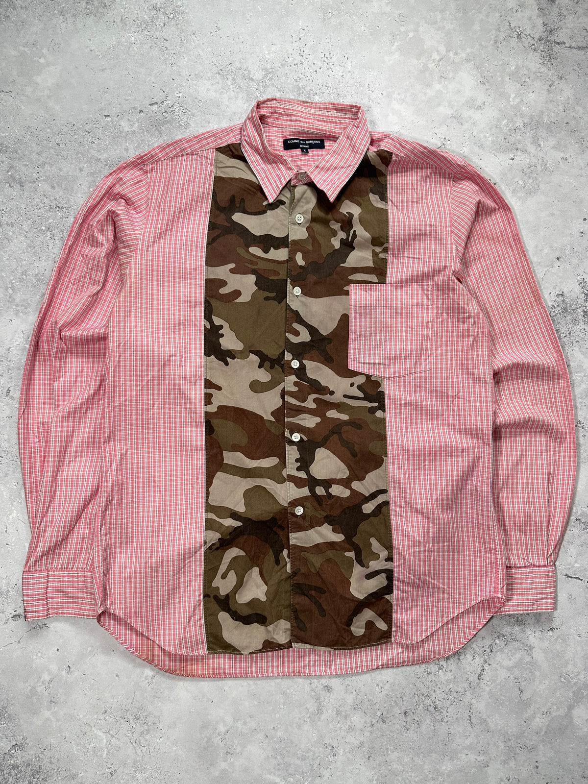 Comme des Garçons Homme AD2011 Camo Plaid Longsleeve Shirt (L)