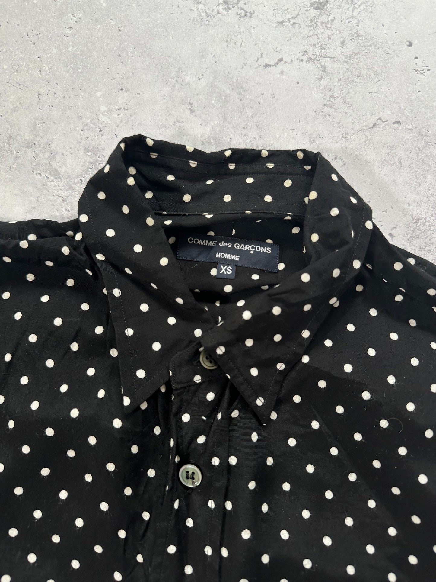 Comme des Garçons Homme AD2014 Polkadot Patchwork Longsleeve Shirt (S)