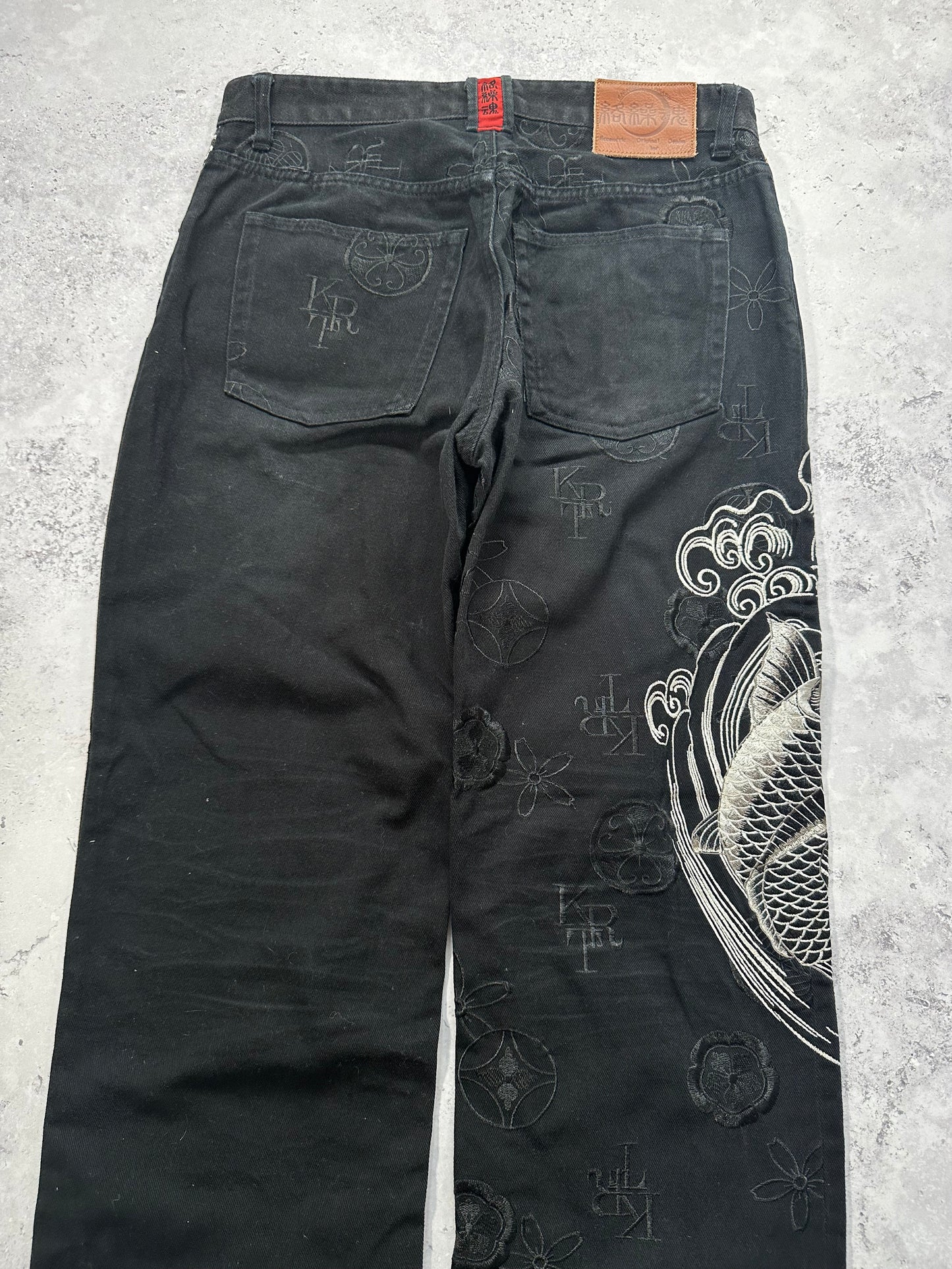 Karakuri Tamashii Japanese Embroidered Denim Jeans