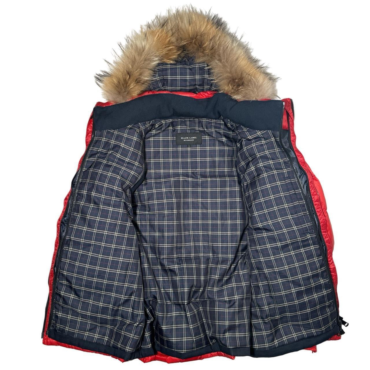 00’s Burberry Black Label Fur Hood Down Puffer Jacket (LL)