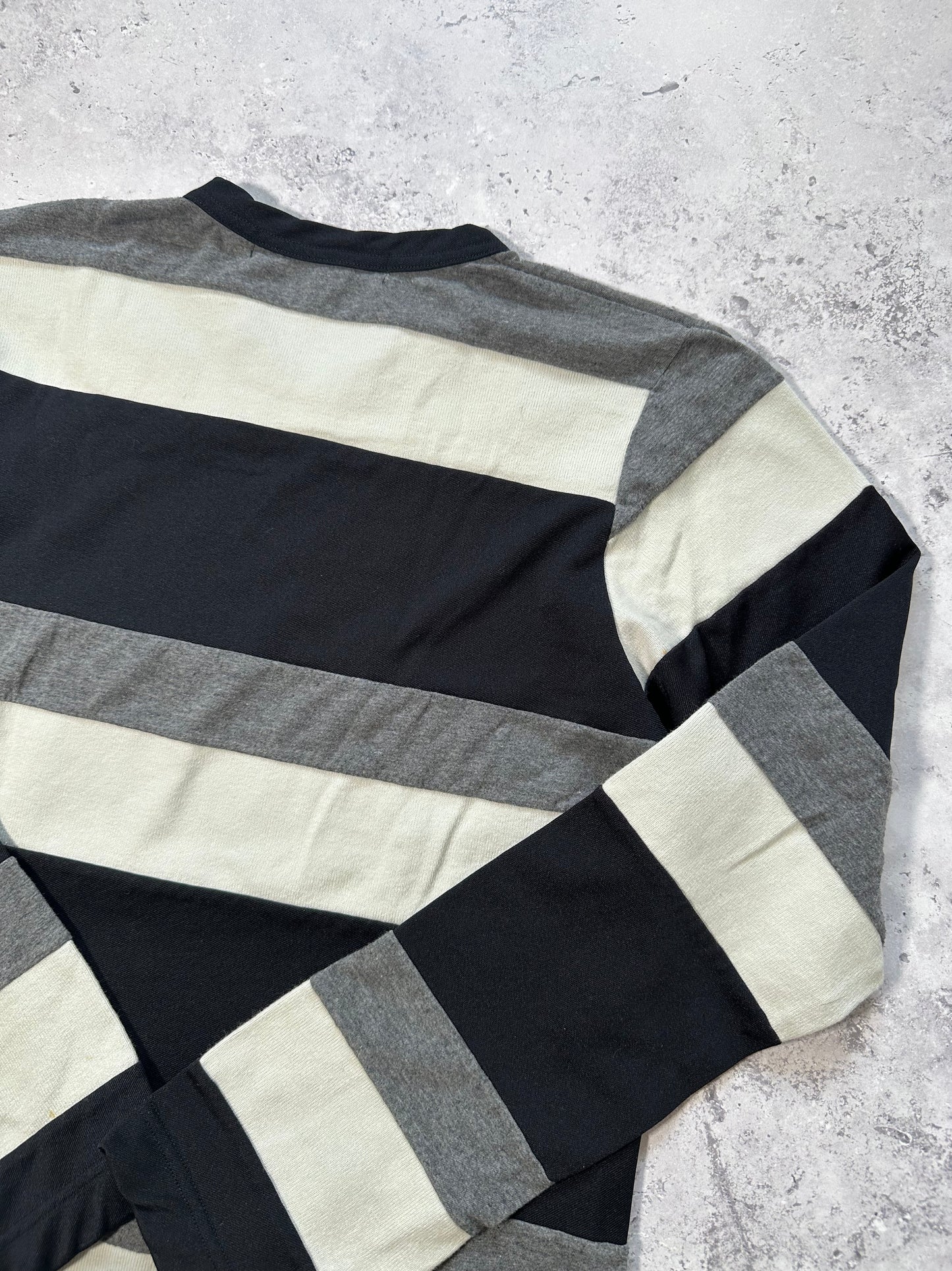 Comme Des Garçons AD2004 Reconstructed Striped Patchwork Longsleeve Tshirt (XS/S)