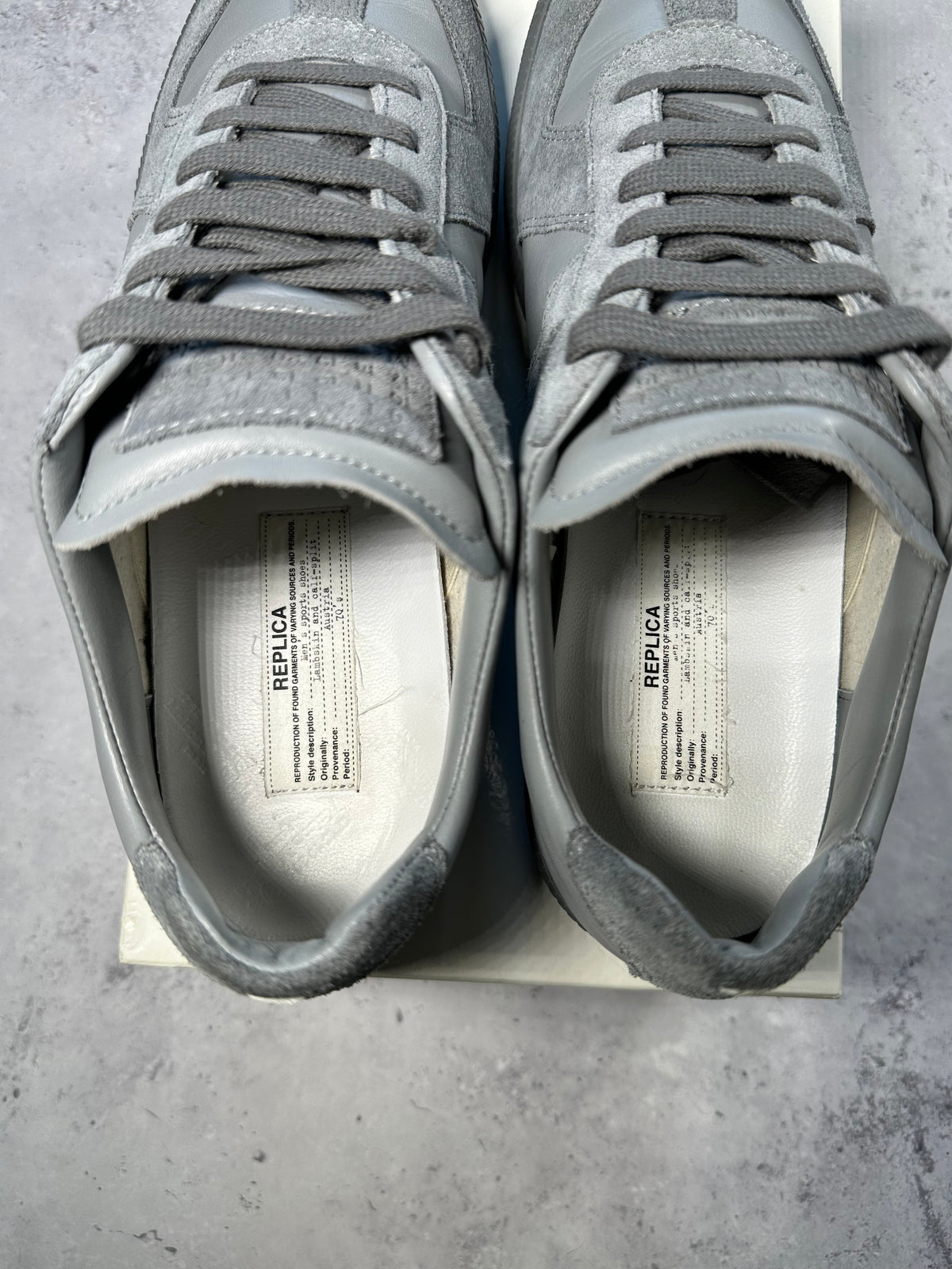Maison Margiela 2018 GAT Low Sneakers in Cloud Grey (EU45 / UK11 / US12)