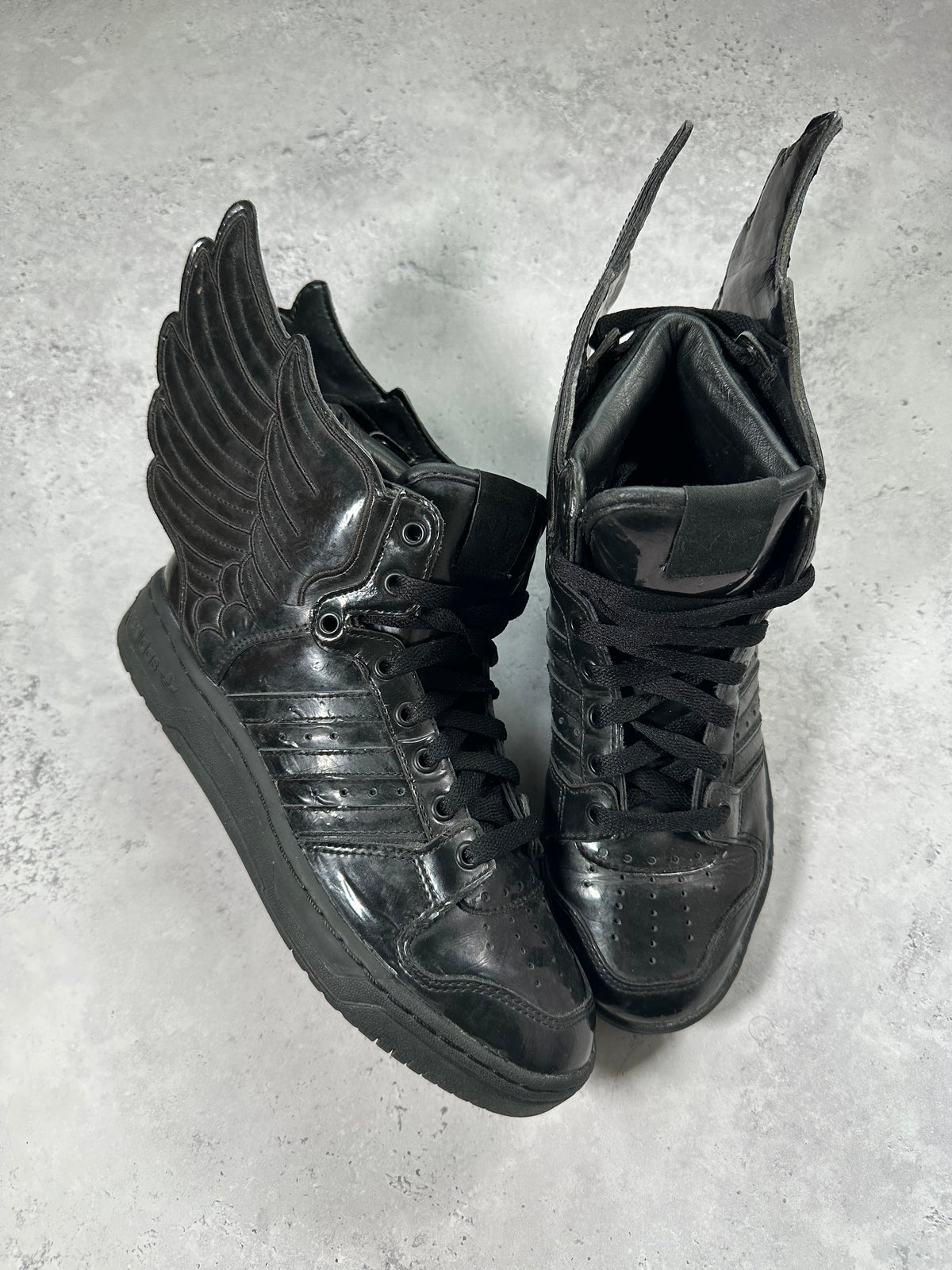 Adidas x Jeremy Scott 2012 JS Wings 2.0 Patent Black Sneakers