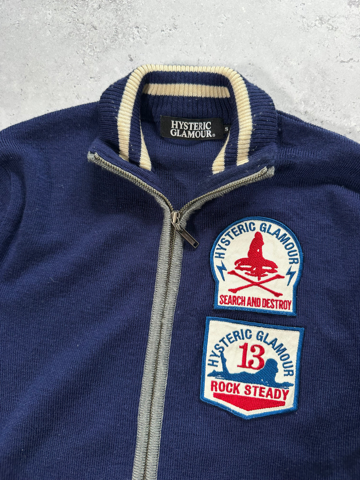 Hysteric Glamour 2003 Rock Steady Search & Destroy Knit Zip Track Jacket