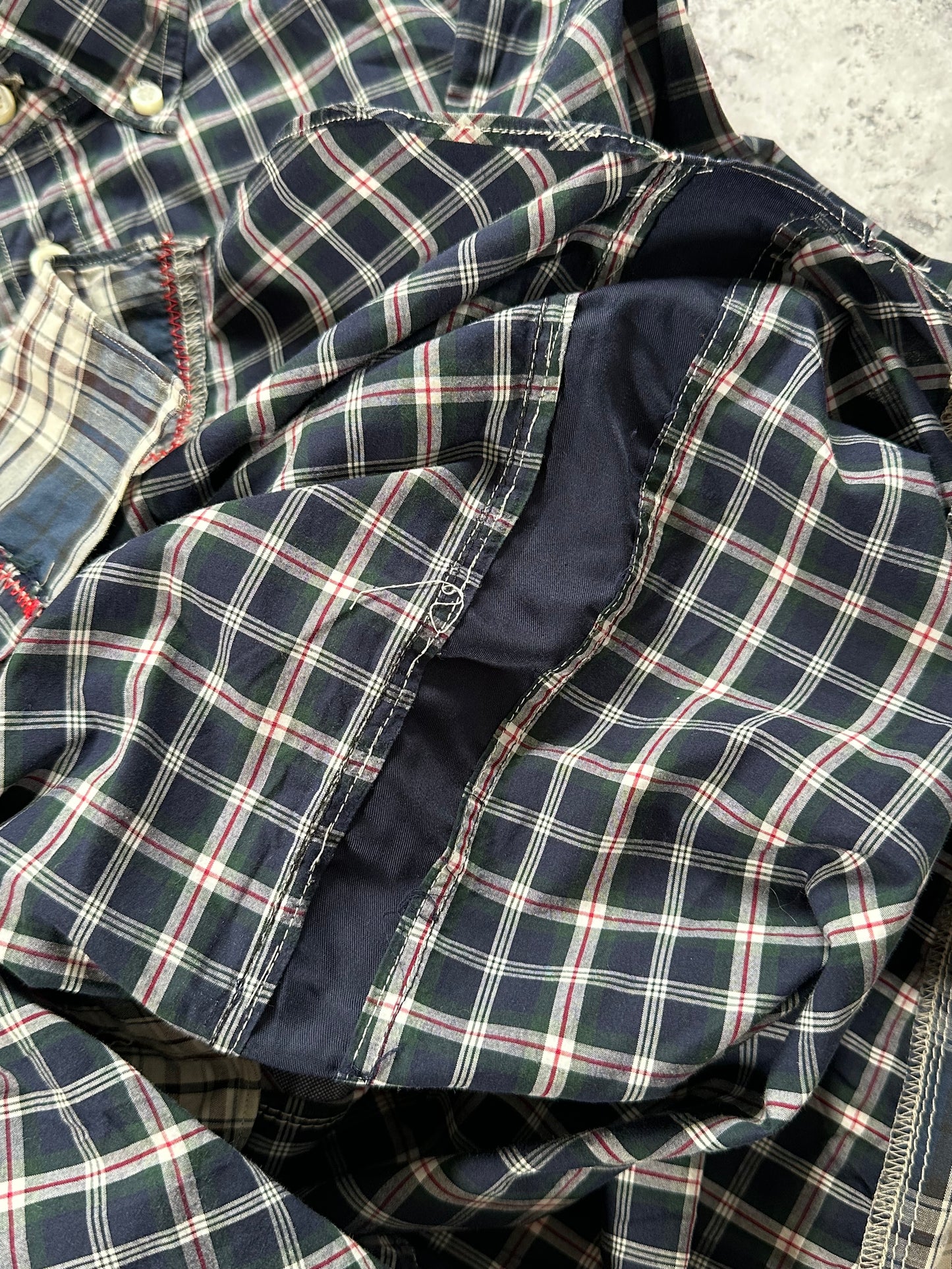 Junya Watanabe MAN Comme des Garçons 2014-15 Plaid Patchwork Longsleeve Shirt (L)