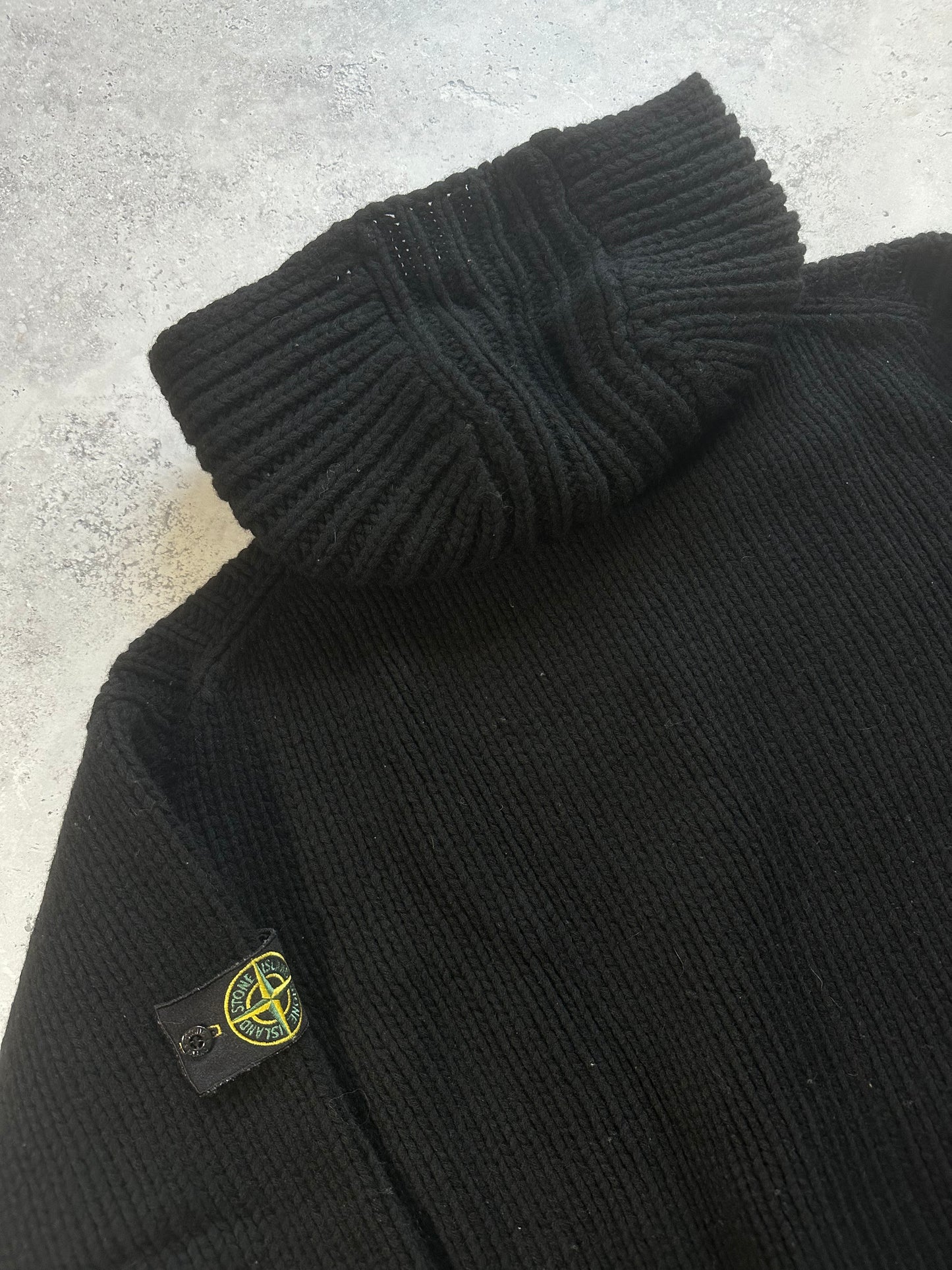 Stone Island AW2001 Heavyweight President Knit Zip Jacket (XXL)